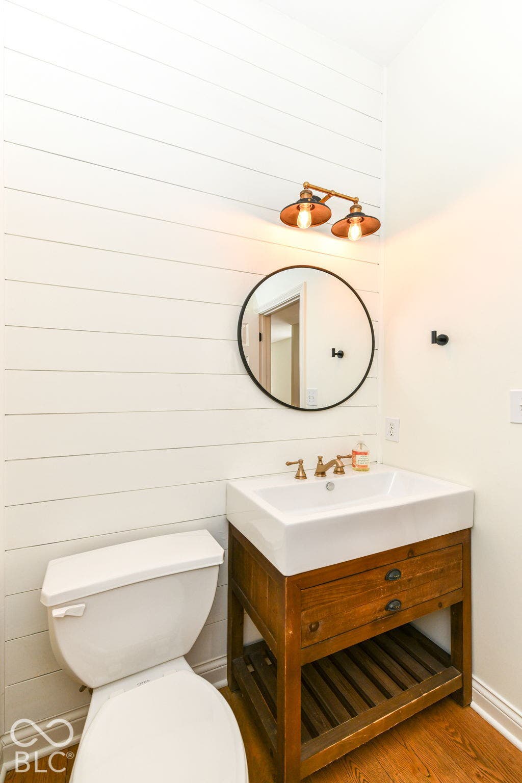 Main level powder bathroom