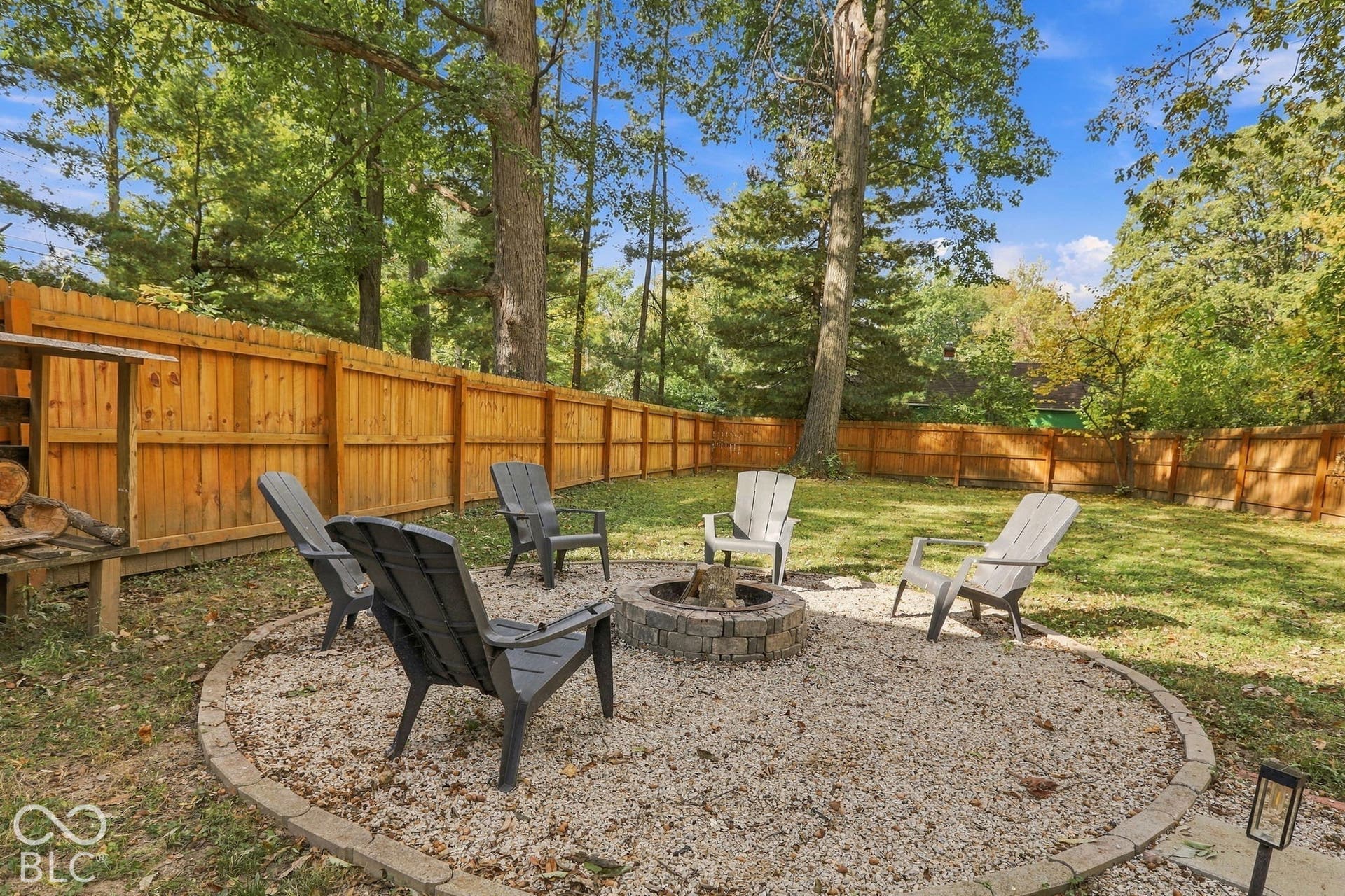 Firepit Area with Wood Holder!