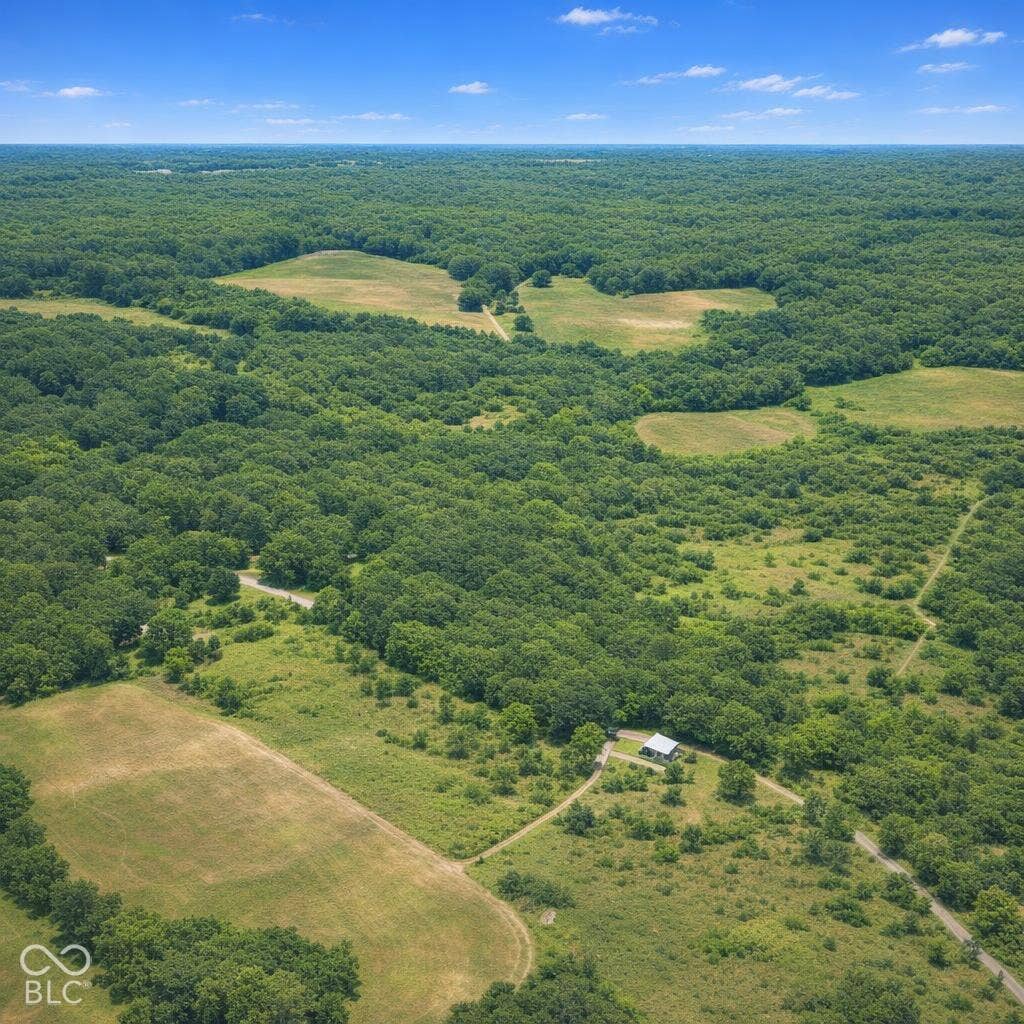 Expansive acreage featuring vast stretches of open pasture and dense mature woodland