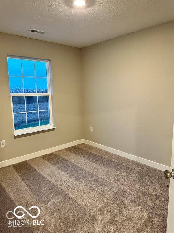 Neutral-toned room featuring wall-to-wall carpeting, a multi-pane window with a sill, and overhead lighting