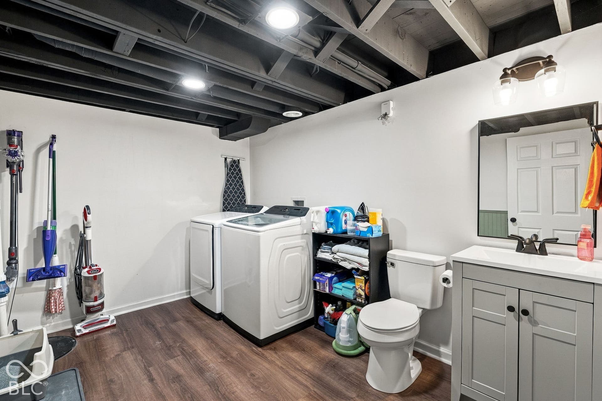 Laundry Room & Half Bath in Basement