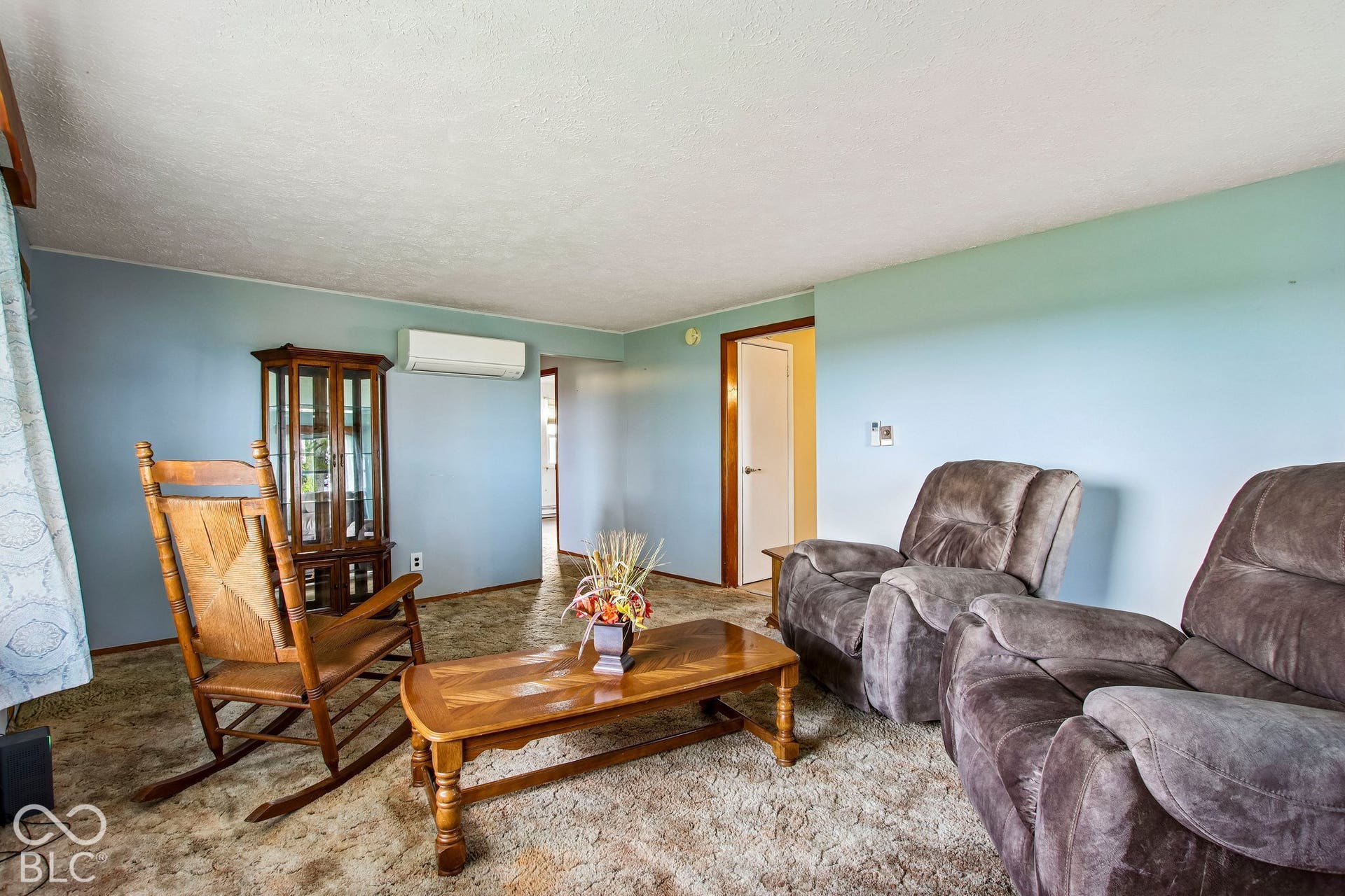 4469 E 400 S, Franklin, IN 46131 Wall-mounted ductless climate control system and interior wood-framed doorways