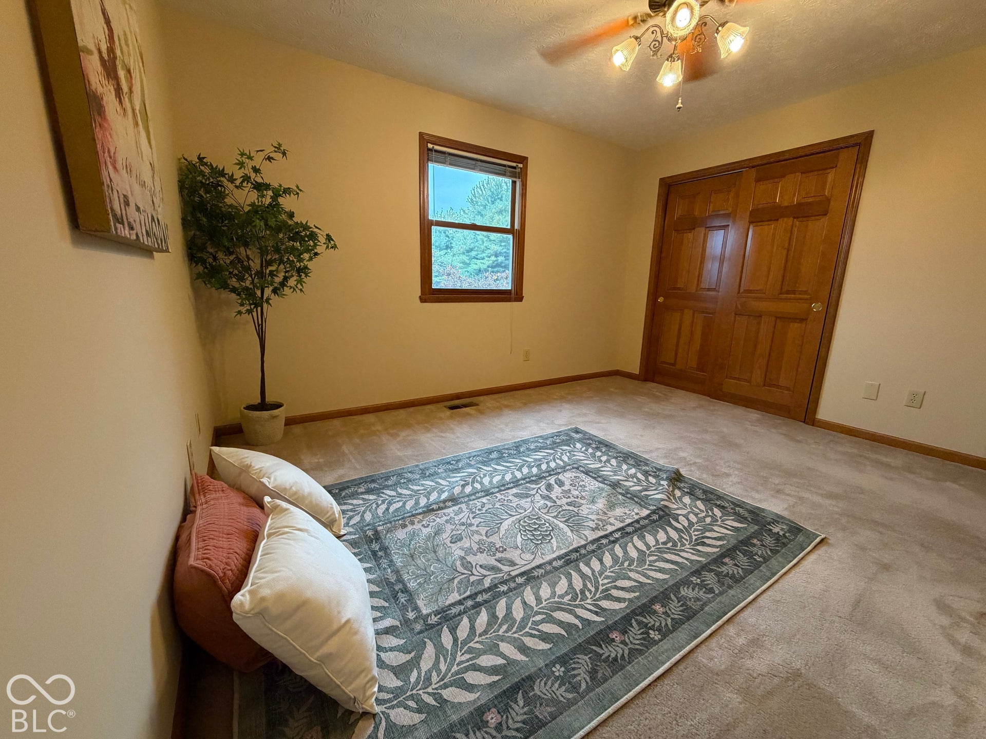 Bedroom 4 is spacious and offers sunset views and a spacious closet. Bonus points for overhead lighting.