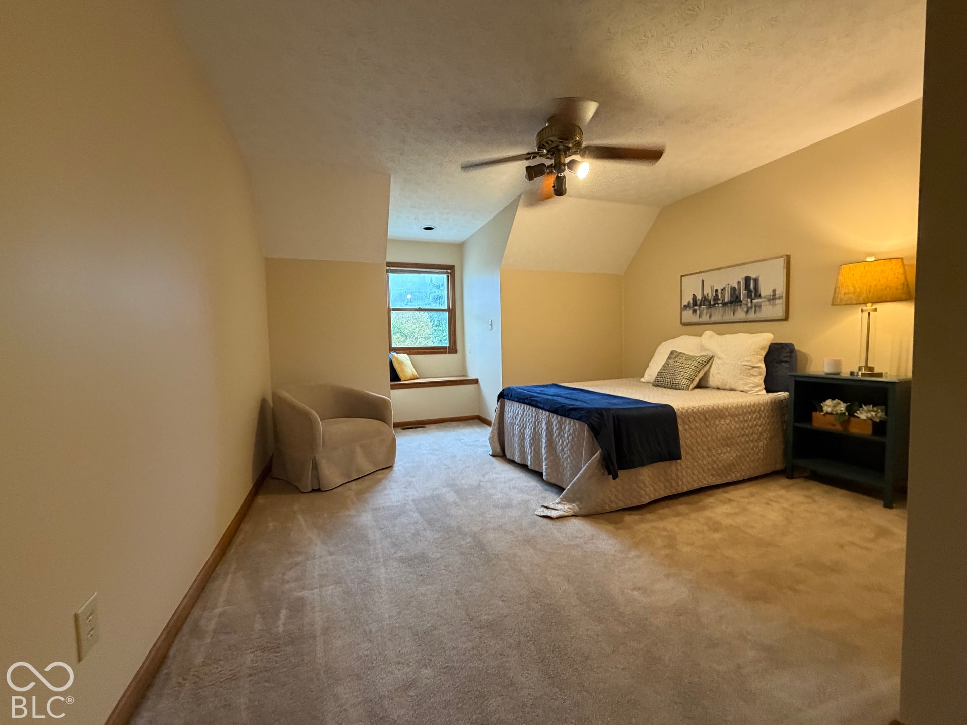Bedroom 3 with dormer, window seat with storage, sunrise views and a great closet!
