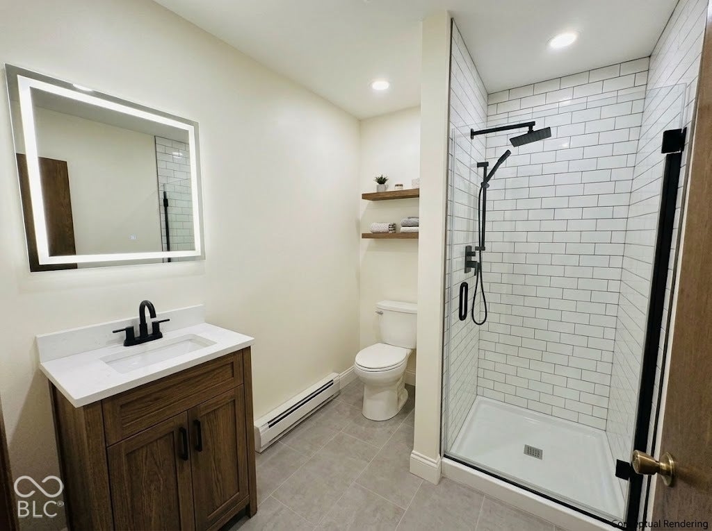 Virtually Altered - VIRTUALLY STAGED / CONCEPTUAL DESIGN: Illustration of potential finished space only. Property sold as-is; furnishings, fixtures, and finishes are not included. See preceding photo for actual current condition.