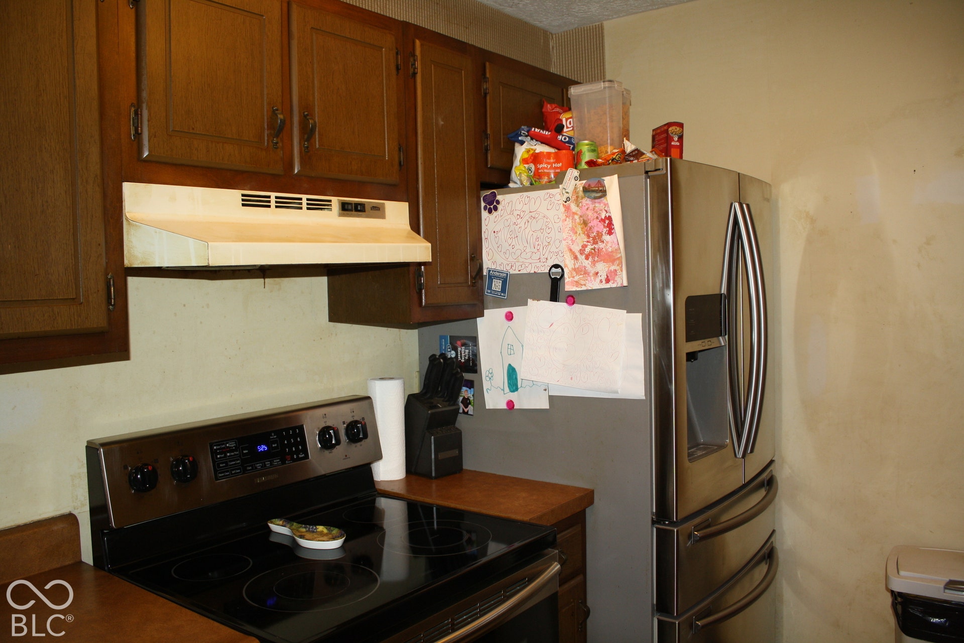 Kitchen with stainless steel appliances