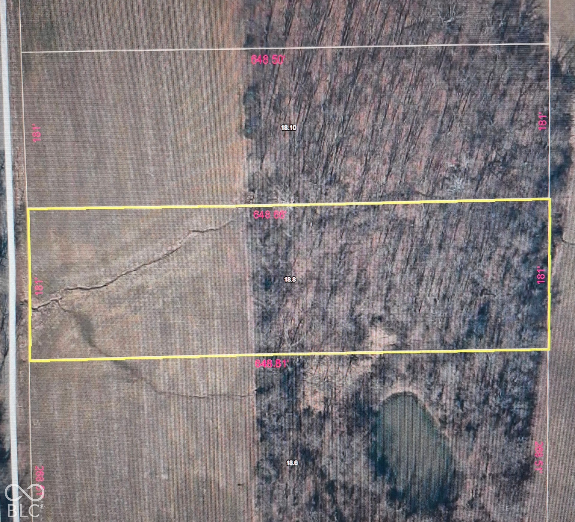 0 N County Road 900 W, Elizabethtown, IN 47232 Aerial Survey. Depicting boundary lines and dimensions for the property