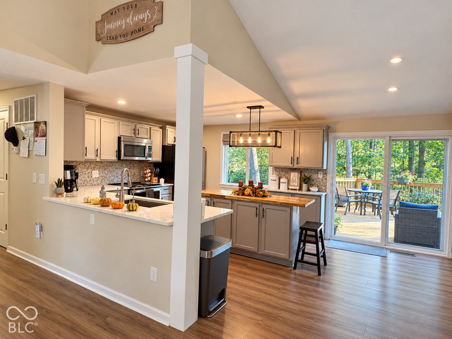 Kitchen flows out to upper deck