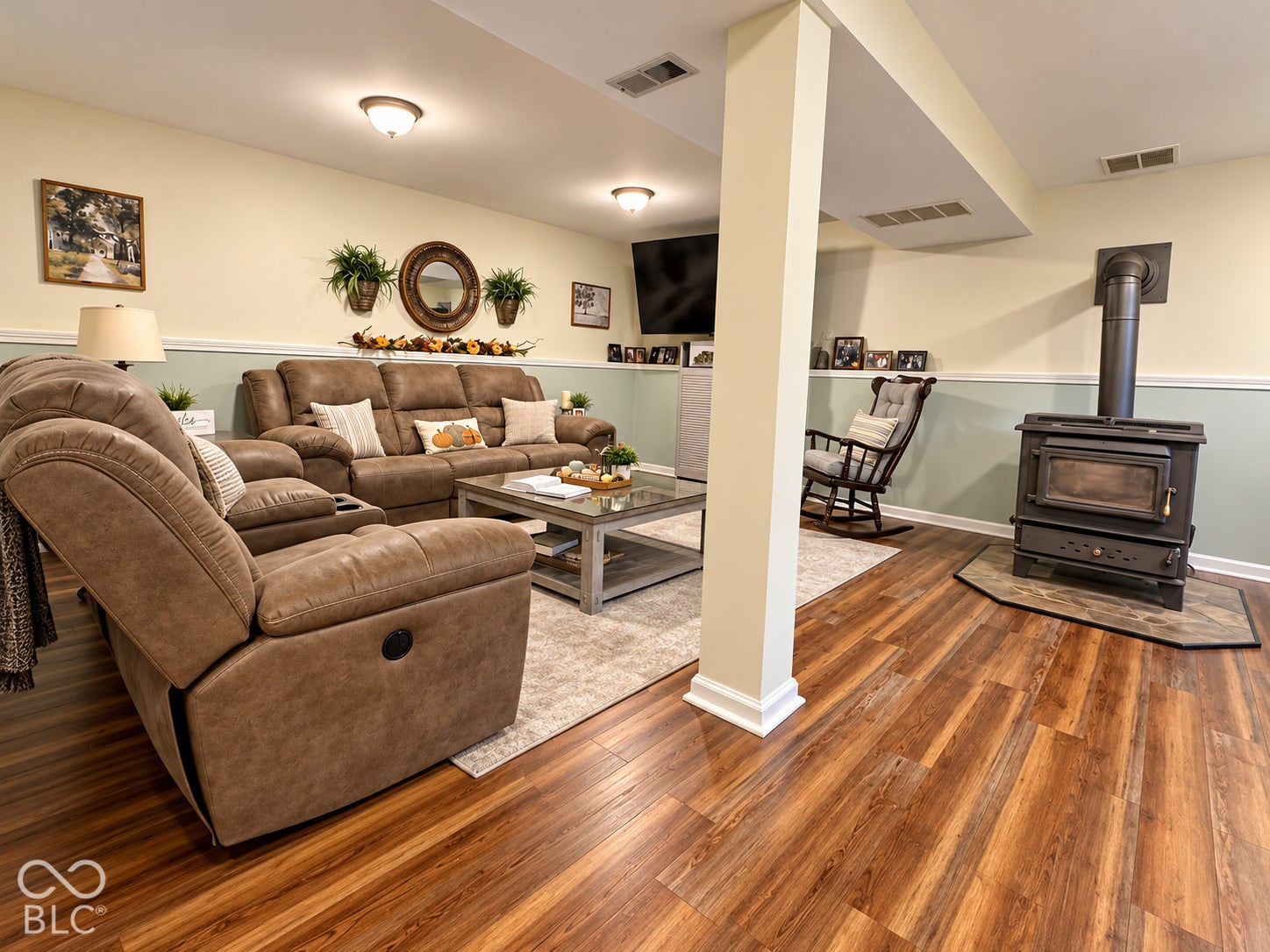Coal burning stove adds functional warmth through the seasons