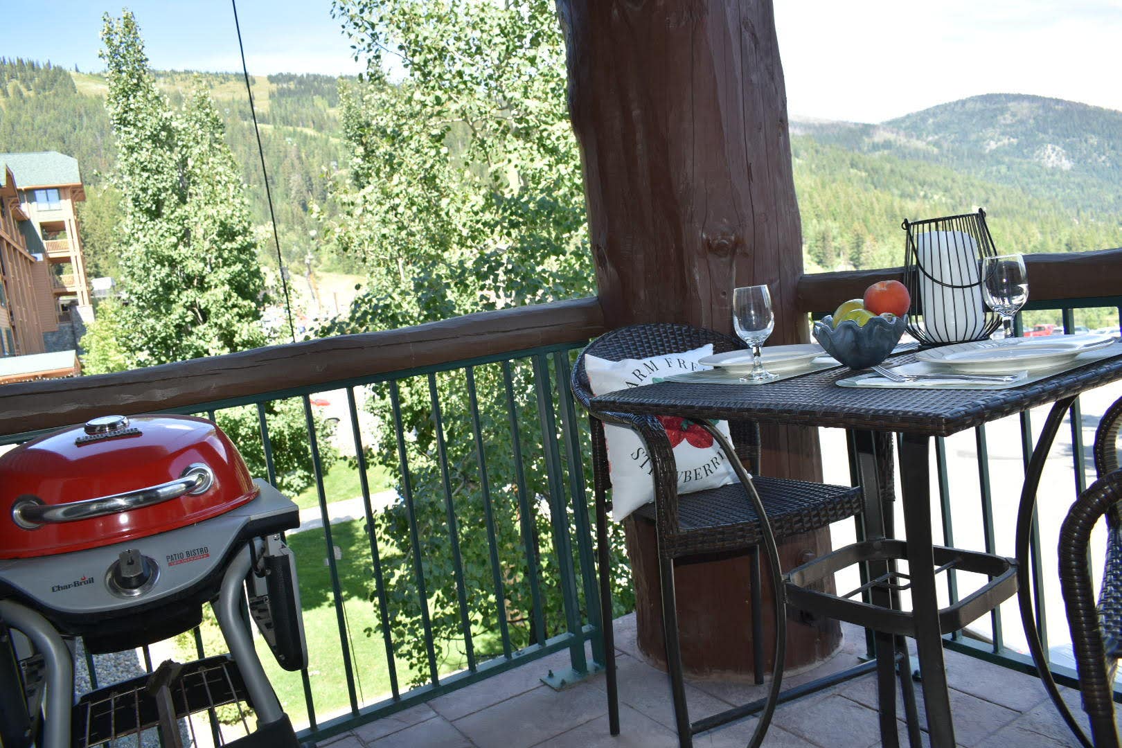 Balcony with a grill