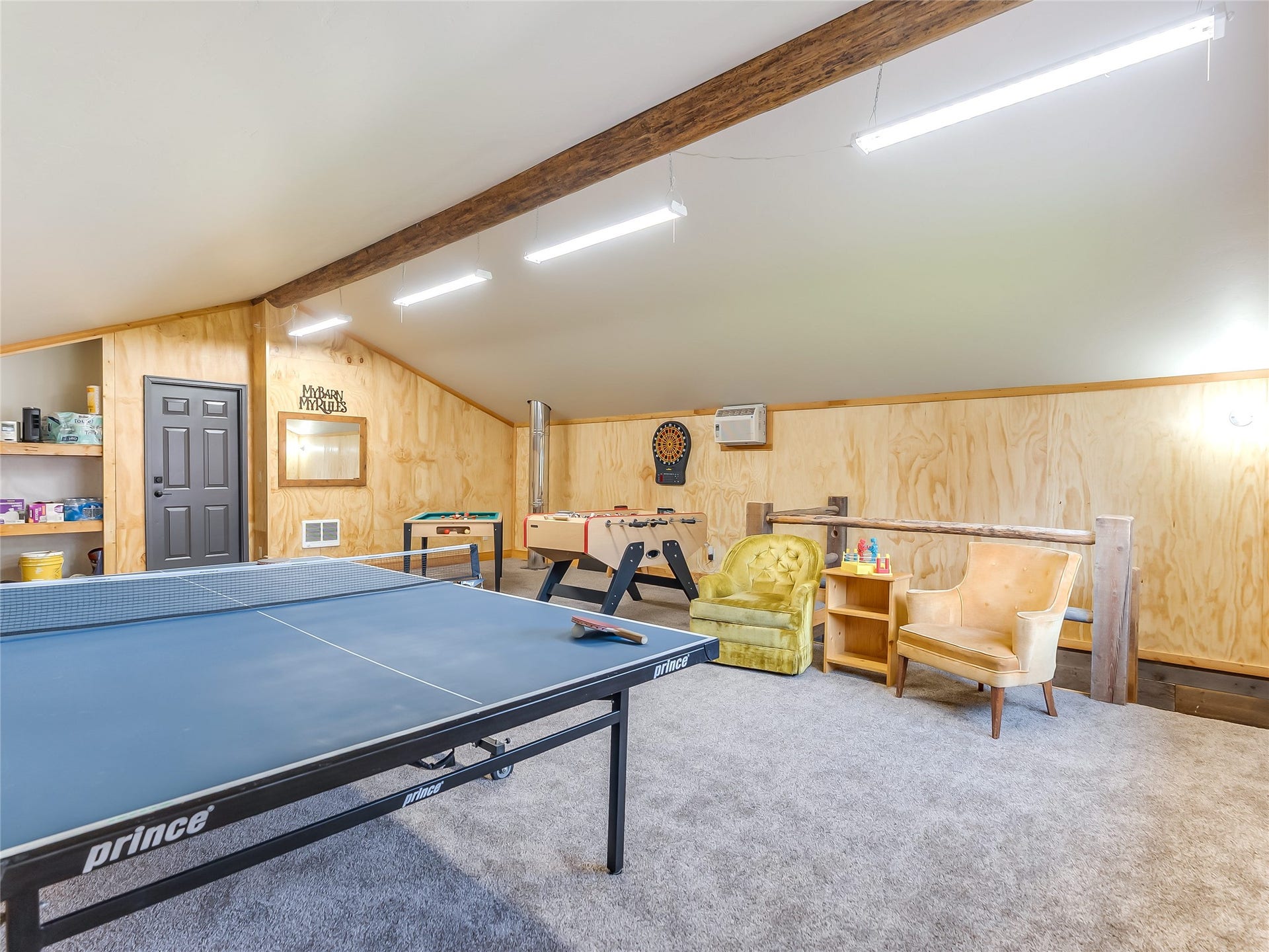 556 Windy Acres Drive, Columbia Falls, MT 59912 Barn Upper Game Room