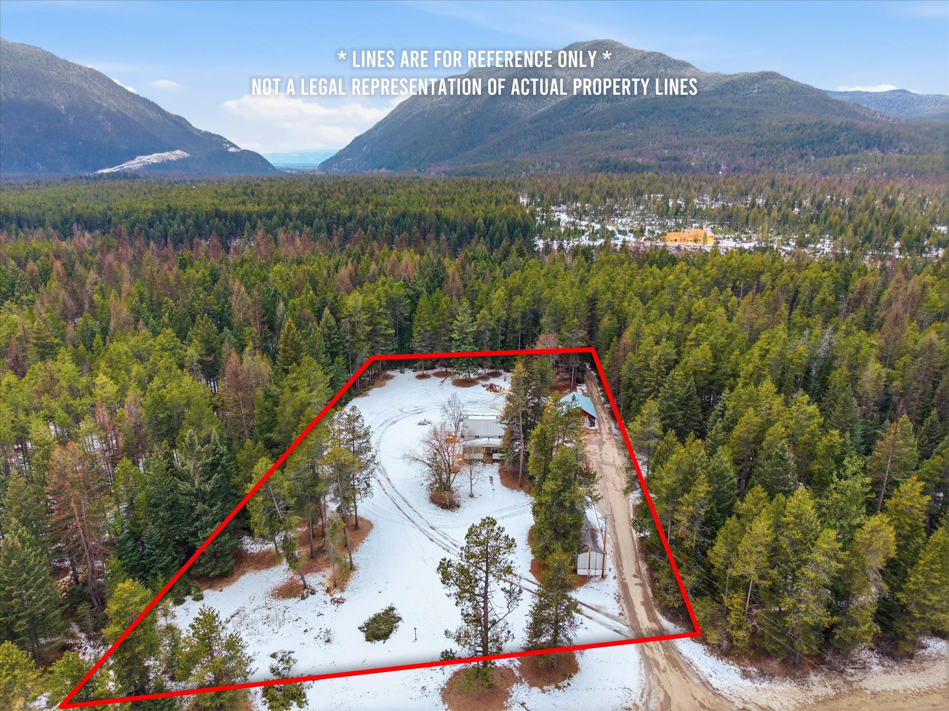 9590 US Hwy 2 E, Martin City, MT 59926 Aerial view of commercial property with Highway 2 frontage near Glacier National Park