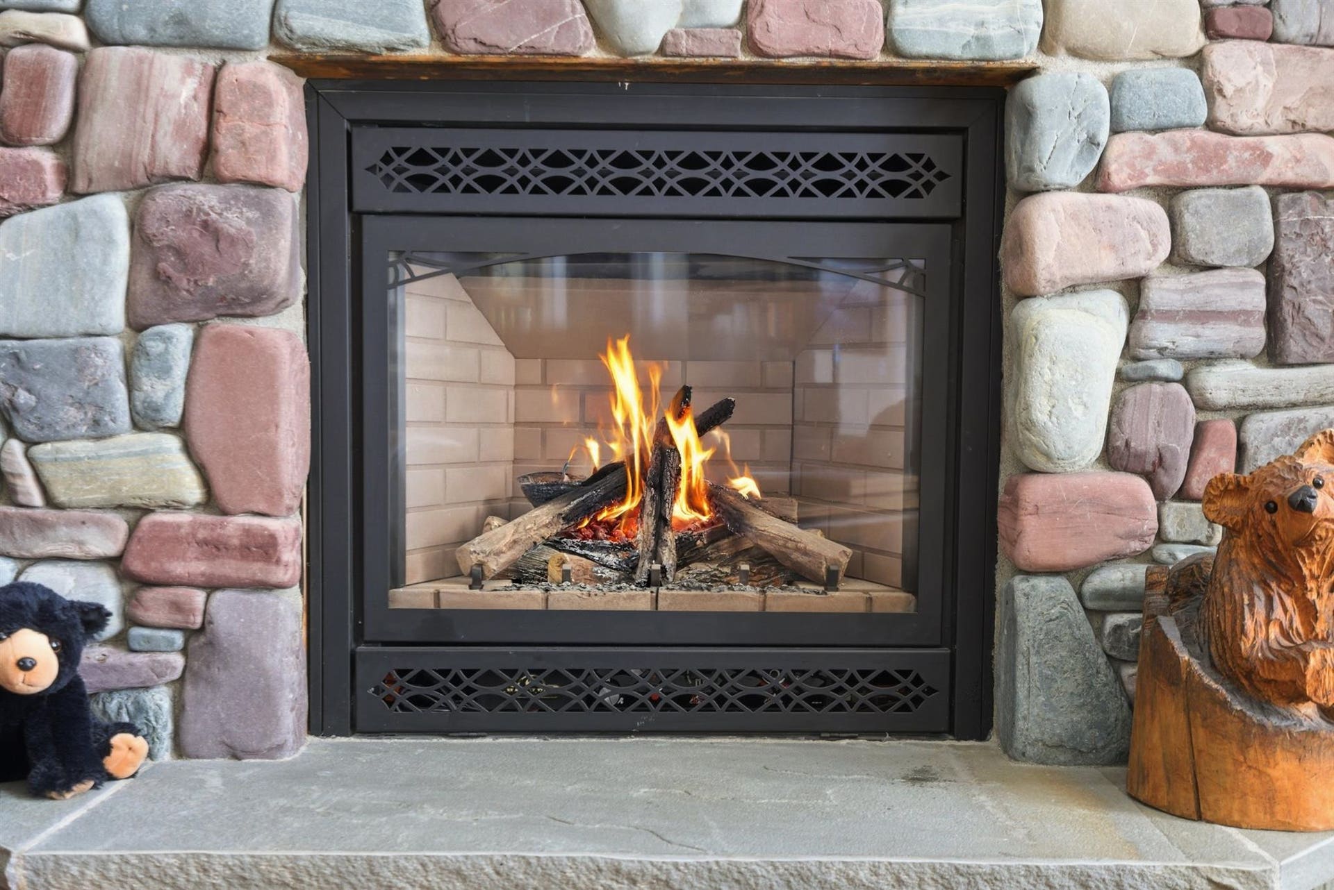 45 Roybals Way, Kalispell, MT 59901 Detailed view of a glass covered fireplace