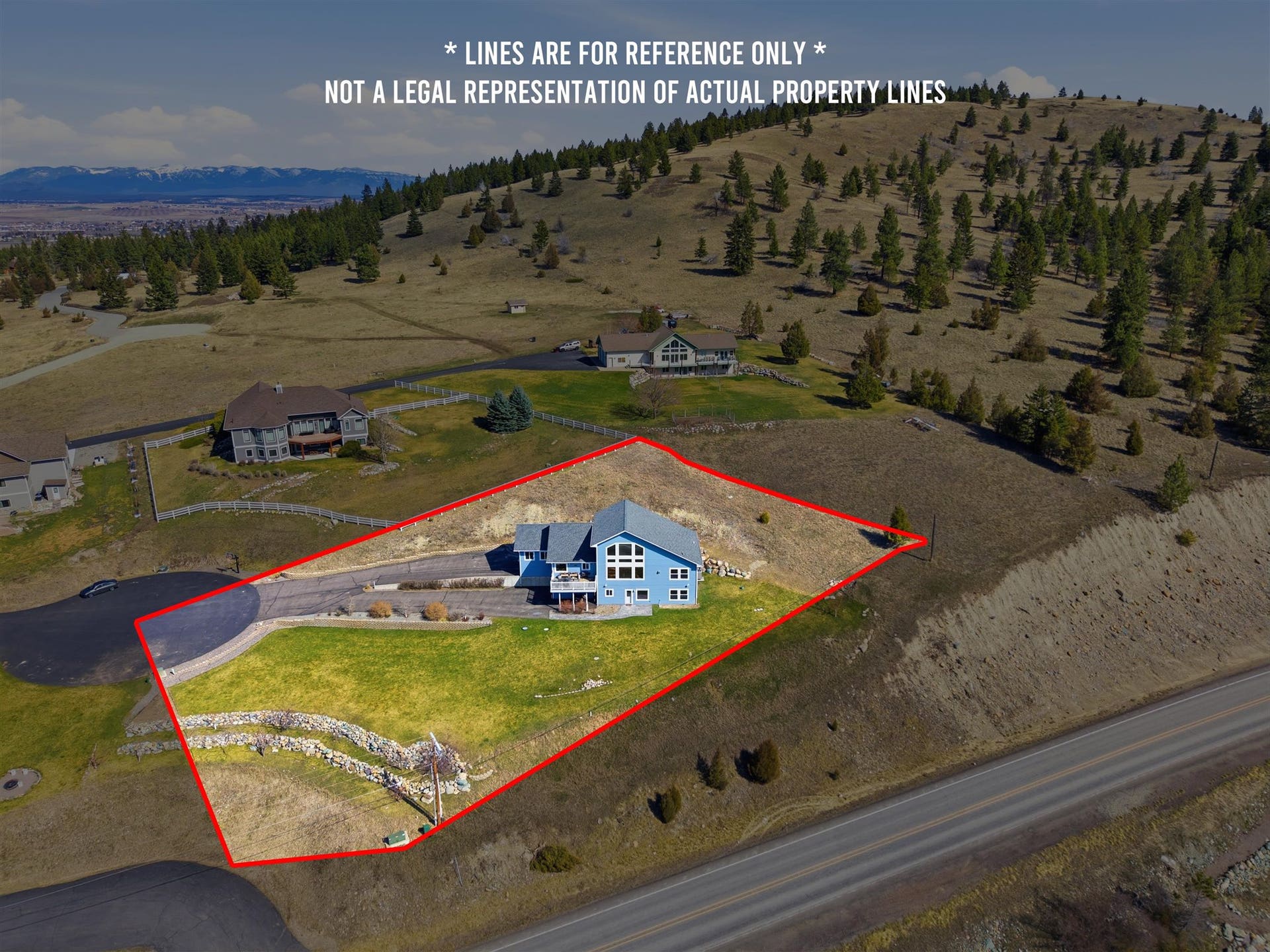 45 Roybals Way, Kalispell, MT 59901 View of rural area featuring property parcel outlined