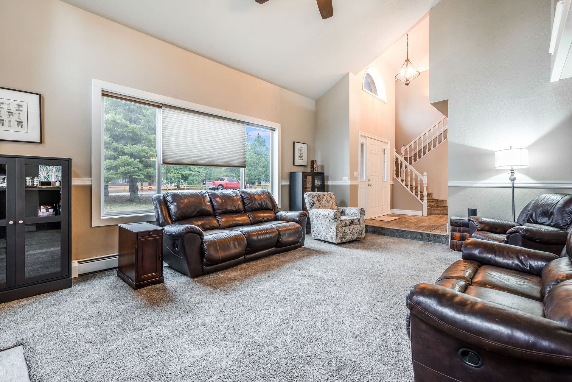 163 Crestview Drive, Bigfork, MT 59911 Large windows and soaring ceilings create a bright and airy atmosphere in the main living space