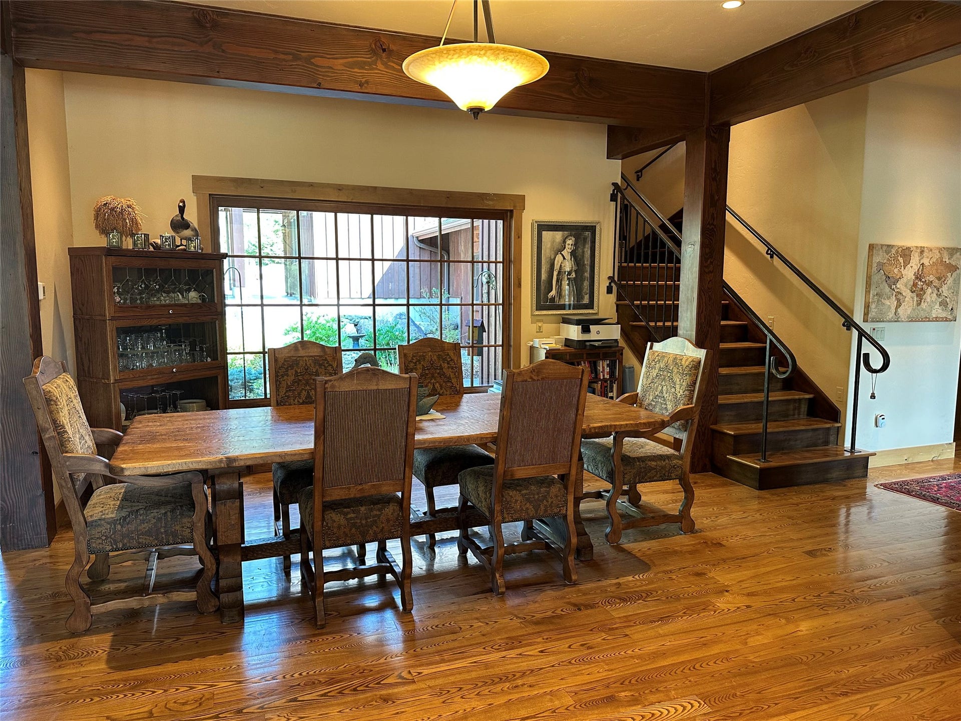 234 Williams Lane, Bigfork, MT 59911 stairs up to half loft entertainment room
