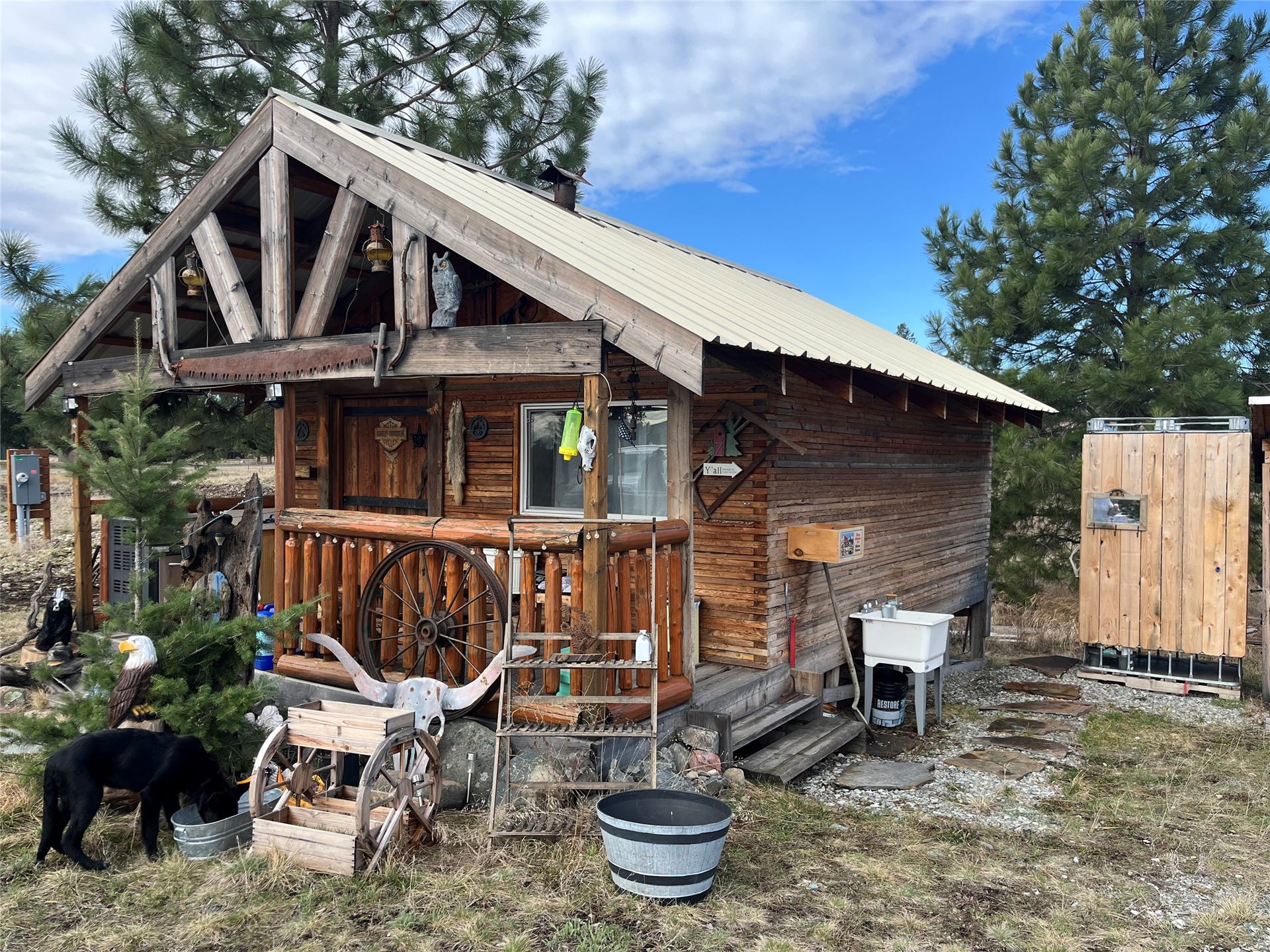198 Acres Lane, Eureka, MT 59917 Front of Cabin