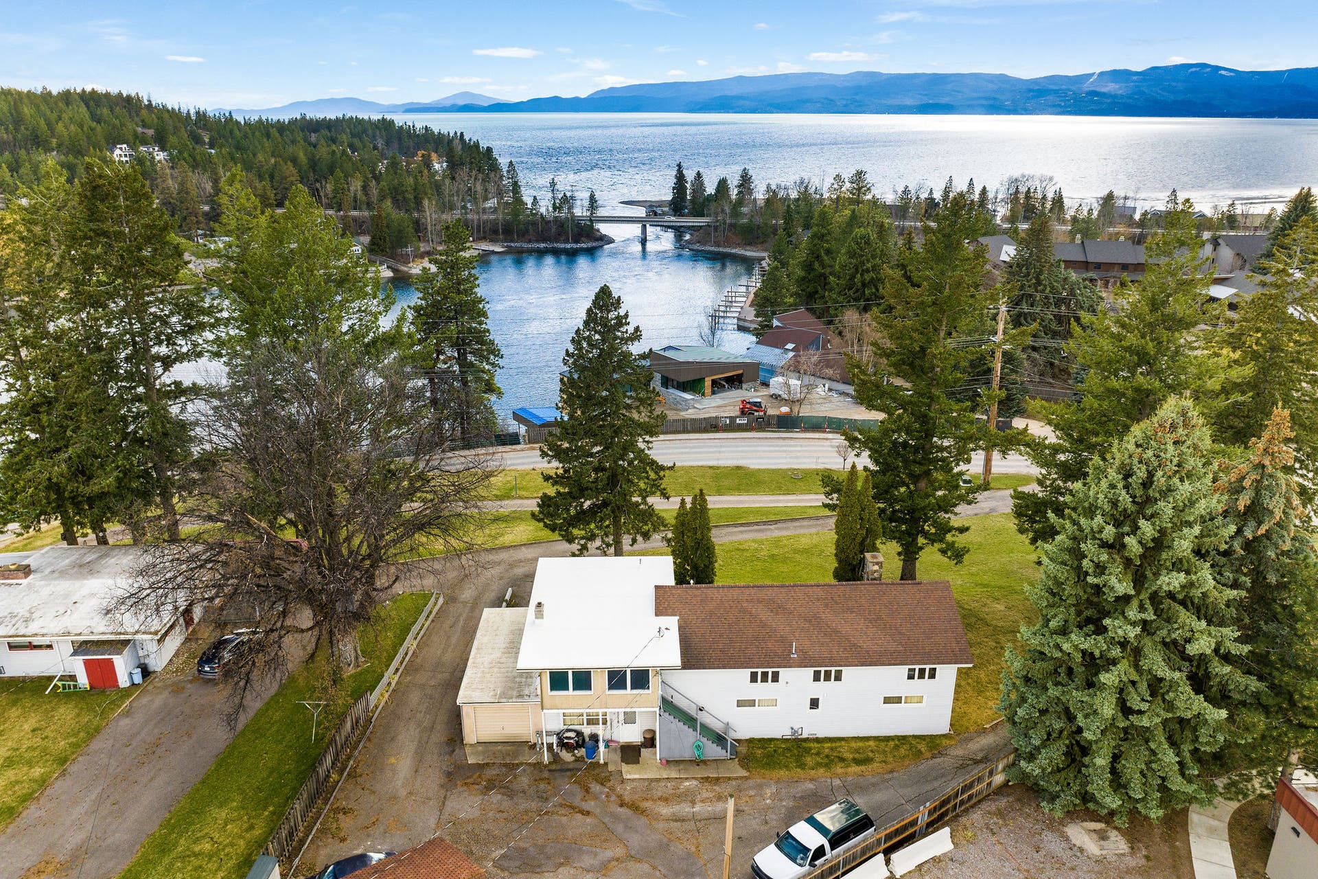 529 Grand Drive, Bigfork, MT 59911 House looking out to bay and Flathead Lake