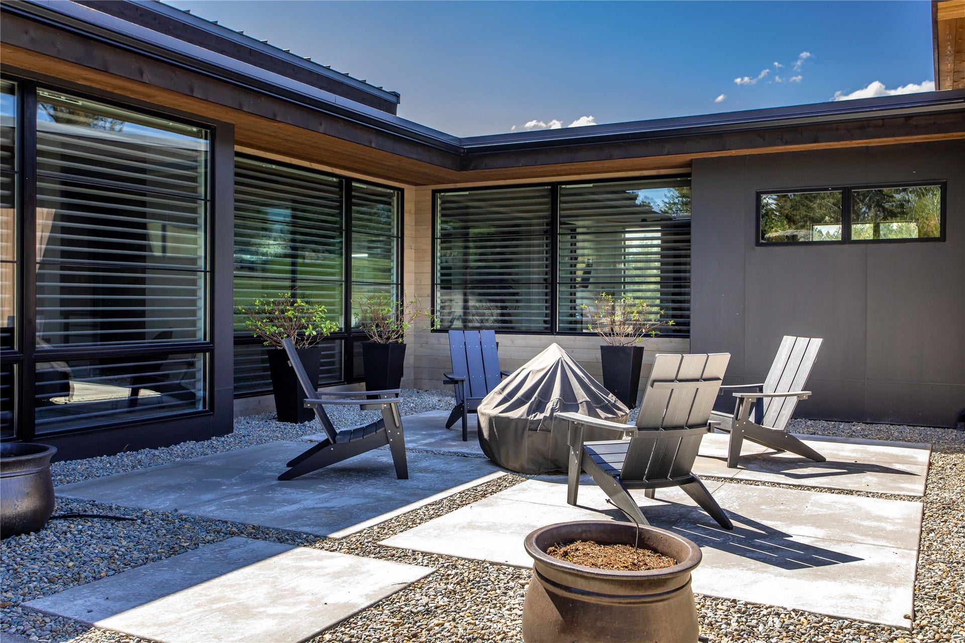 48 Eagle Rock Drive, Bigfork, MT 59911 Entry Patio with Gas Fireplace