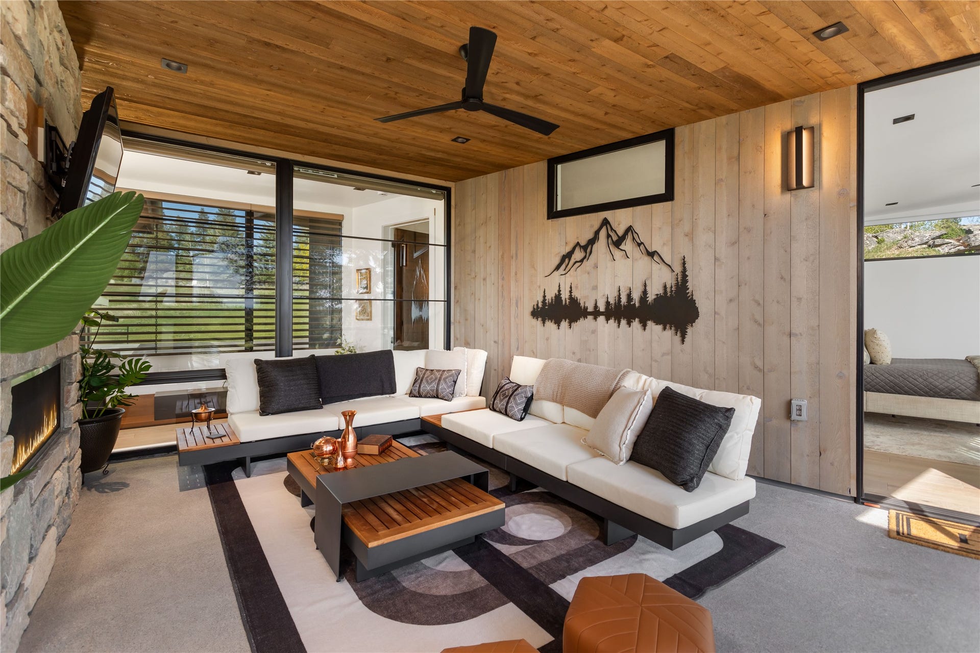 48 Eagle Rock Drive, Bigfork, MT 59911 Outdoor Fireplace and Seating