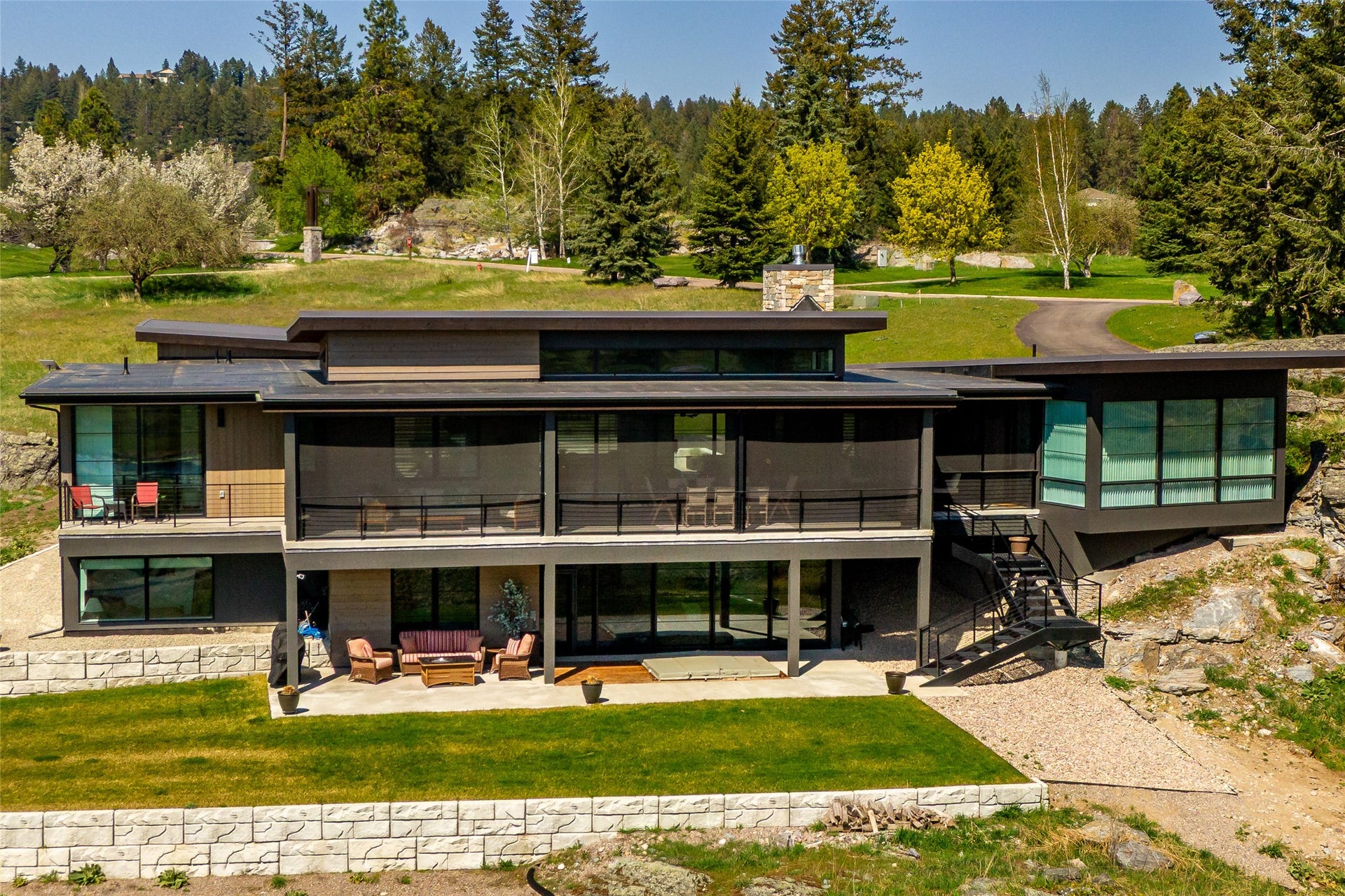 48 Eagle Rock Drive, Bigfork, MT 59911 Aerial View of Home