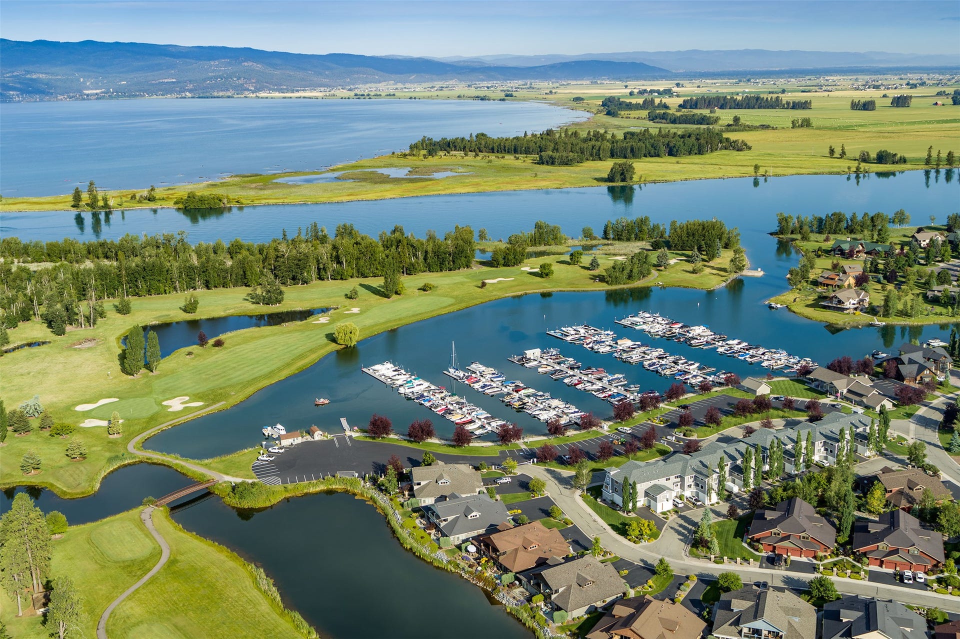 D-5 Eagle Bend Yacht Harbor, Bigfork, MT 59911 Aerial view of Eagle Bend Yacht Harbor with access to Flathead River and Flathead Lake