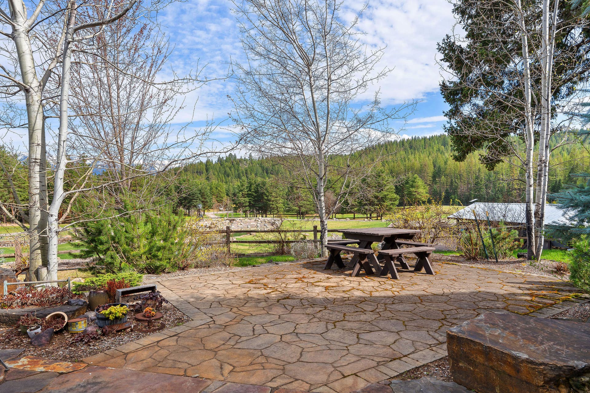 310 Rocky Woods Lane, Bigfork, MT 59911 Picnic table for outside entertainment