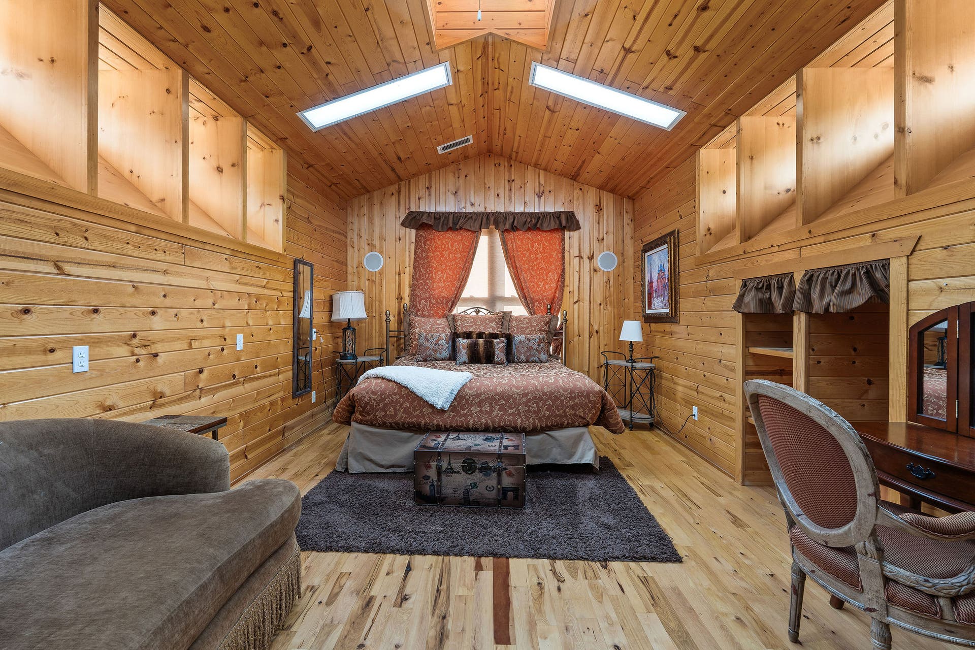 310 Rocky Woods Lane, Bigfork, MT 59911 3rd floor west bedroom with T&G pine ceiling & walls