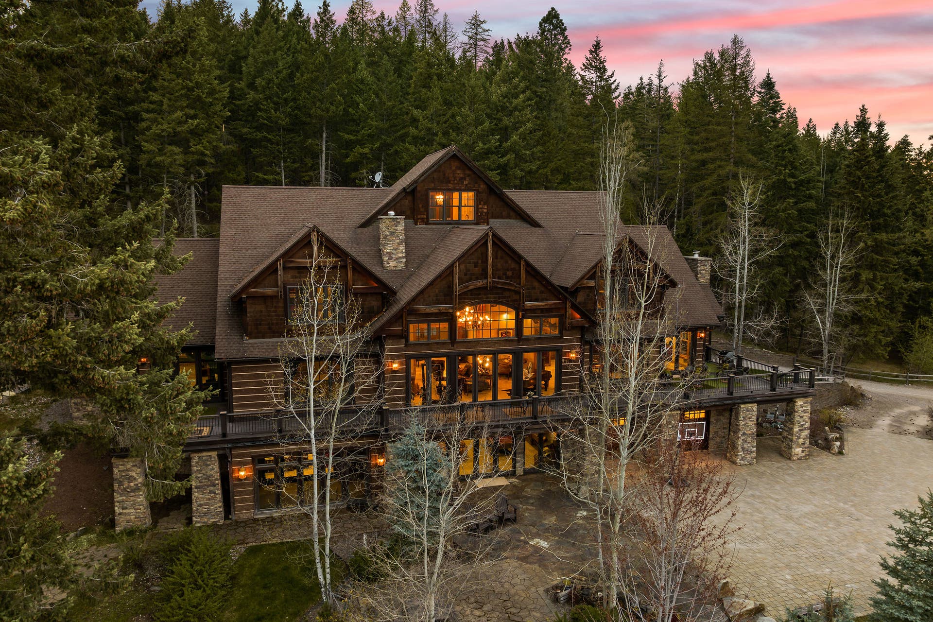 310 Rocky Woods Lane, Bigfork, MT 59911 Large windows capture mountain views
