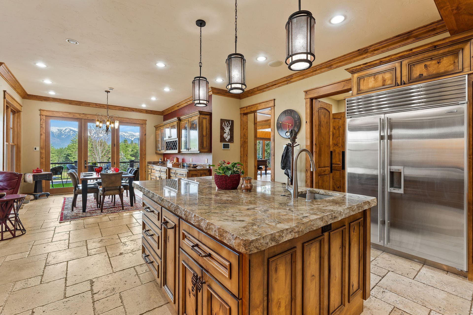 310 Rocky Woods Lane, Bigfork, MT 59911 Open air design to dining area, two dishwashers, Subzero refrigerator