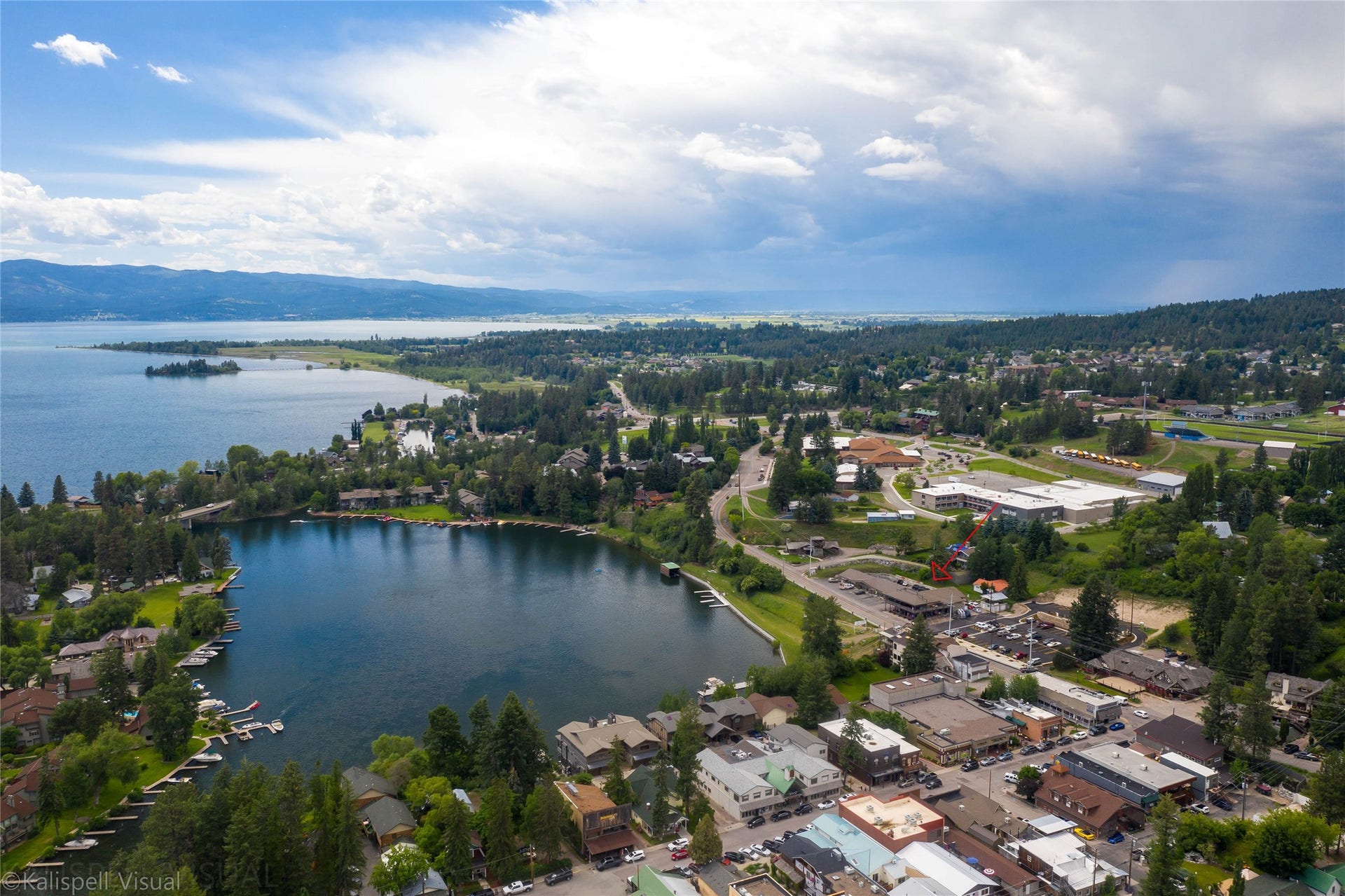 425 Grand Drive, Bigfork, MT 59911 Arial view of location