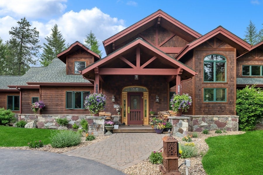 940 McCaffery Road, Bigfork, MT 59911 Front of Home & Landscaping