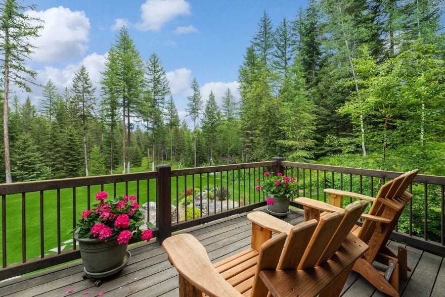 940 McCaffery Road, Bigfork, MT 59911 Deck View Towards Swan Mountains