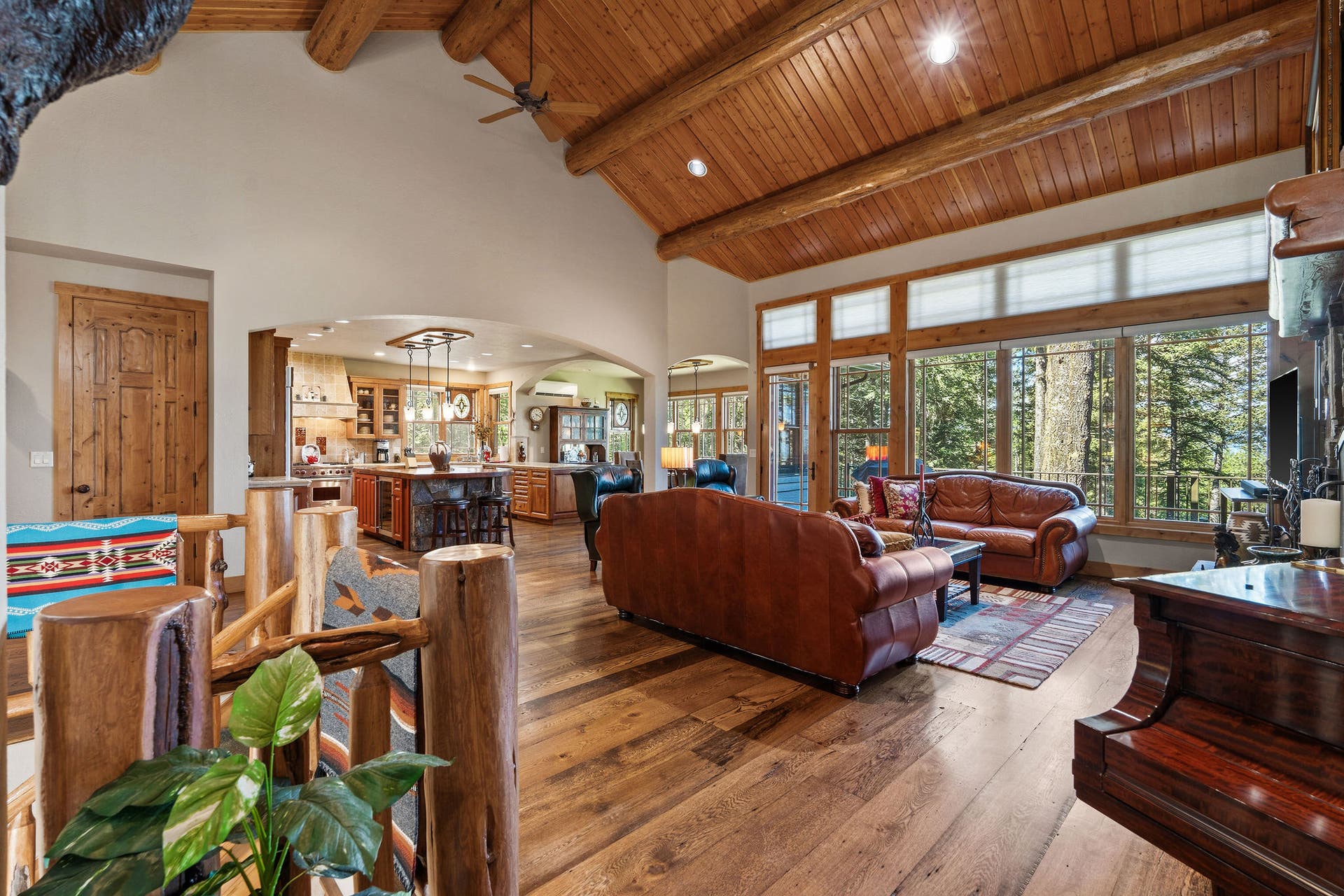 599 Pommel Drive, Bigfork, MT 59911 Amazing view from the great room with 12" wood plank flooring throughout