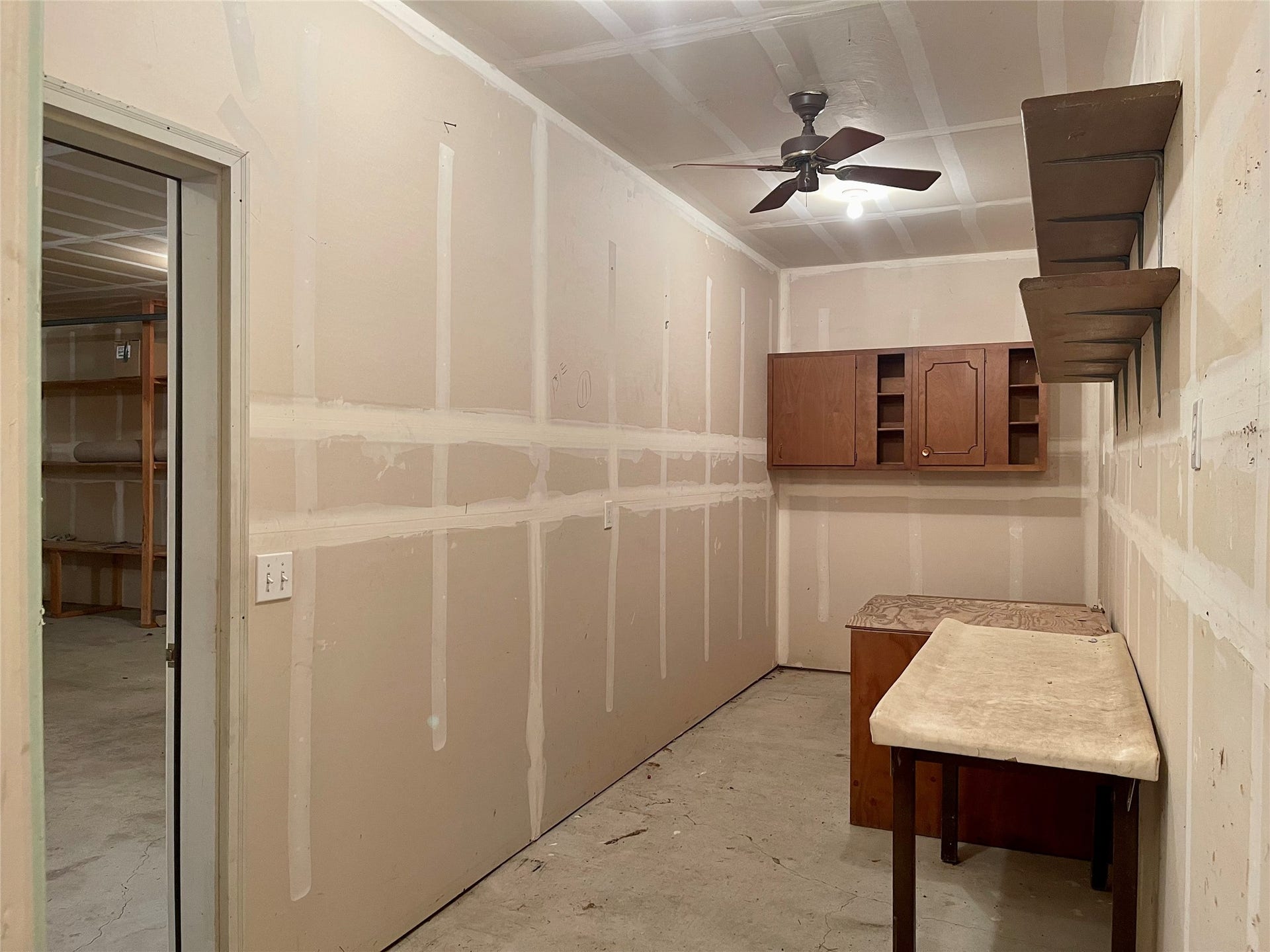Garage Storage Area with Dog Kennels