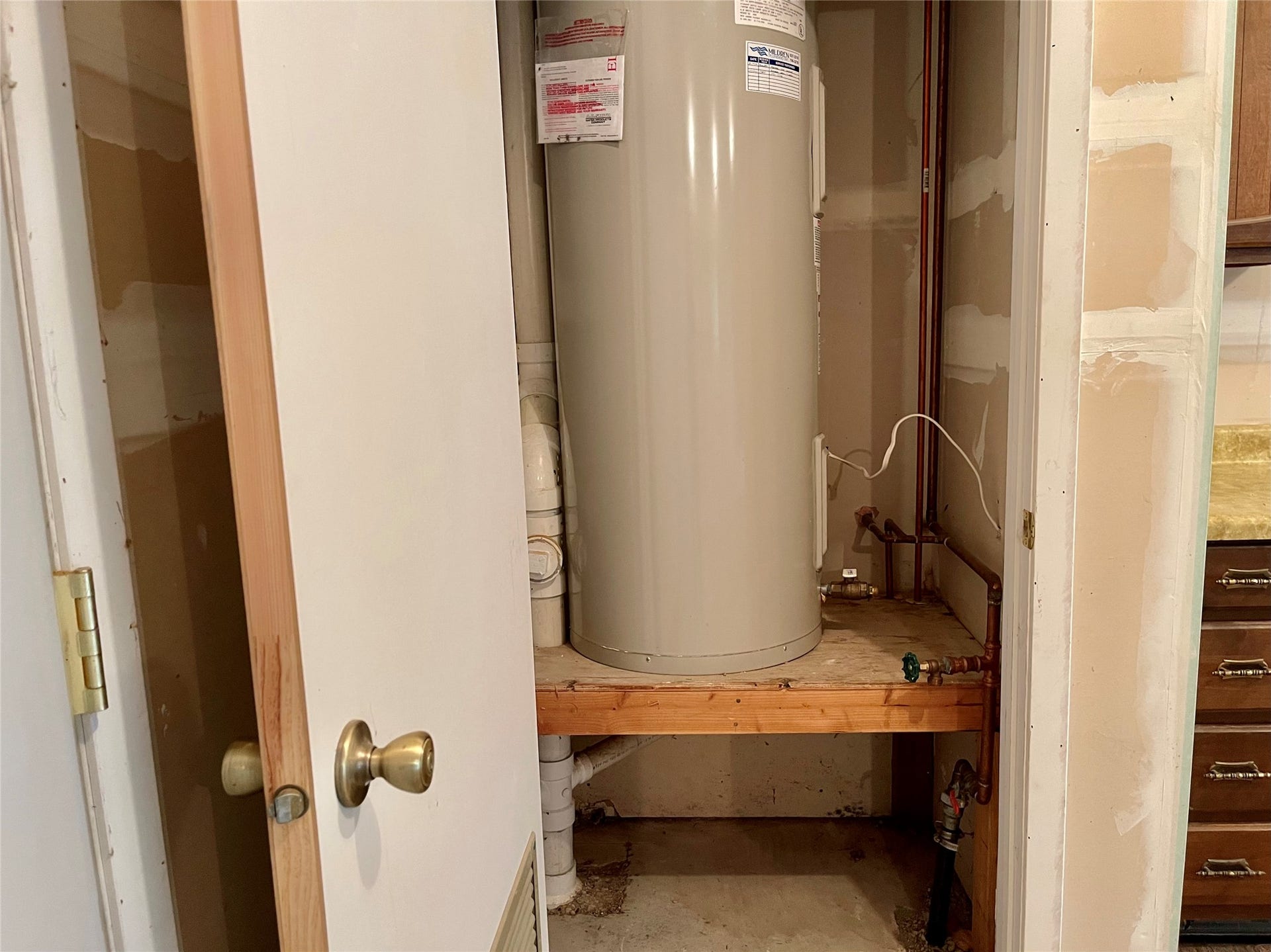 Garage and Apartment Water Heater Closet