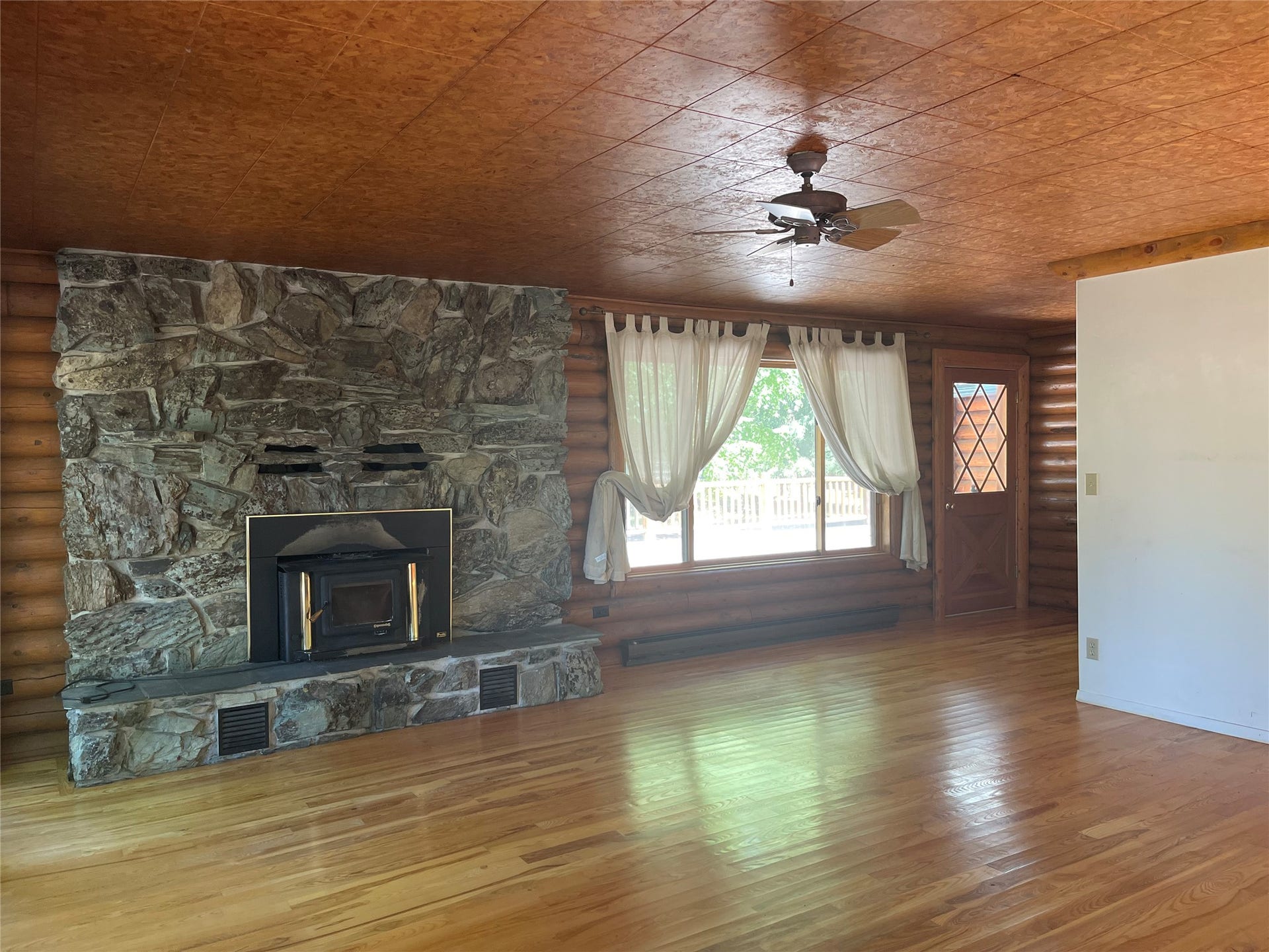 Main House Living Area with Wood Stove