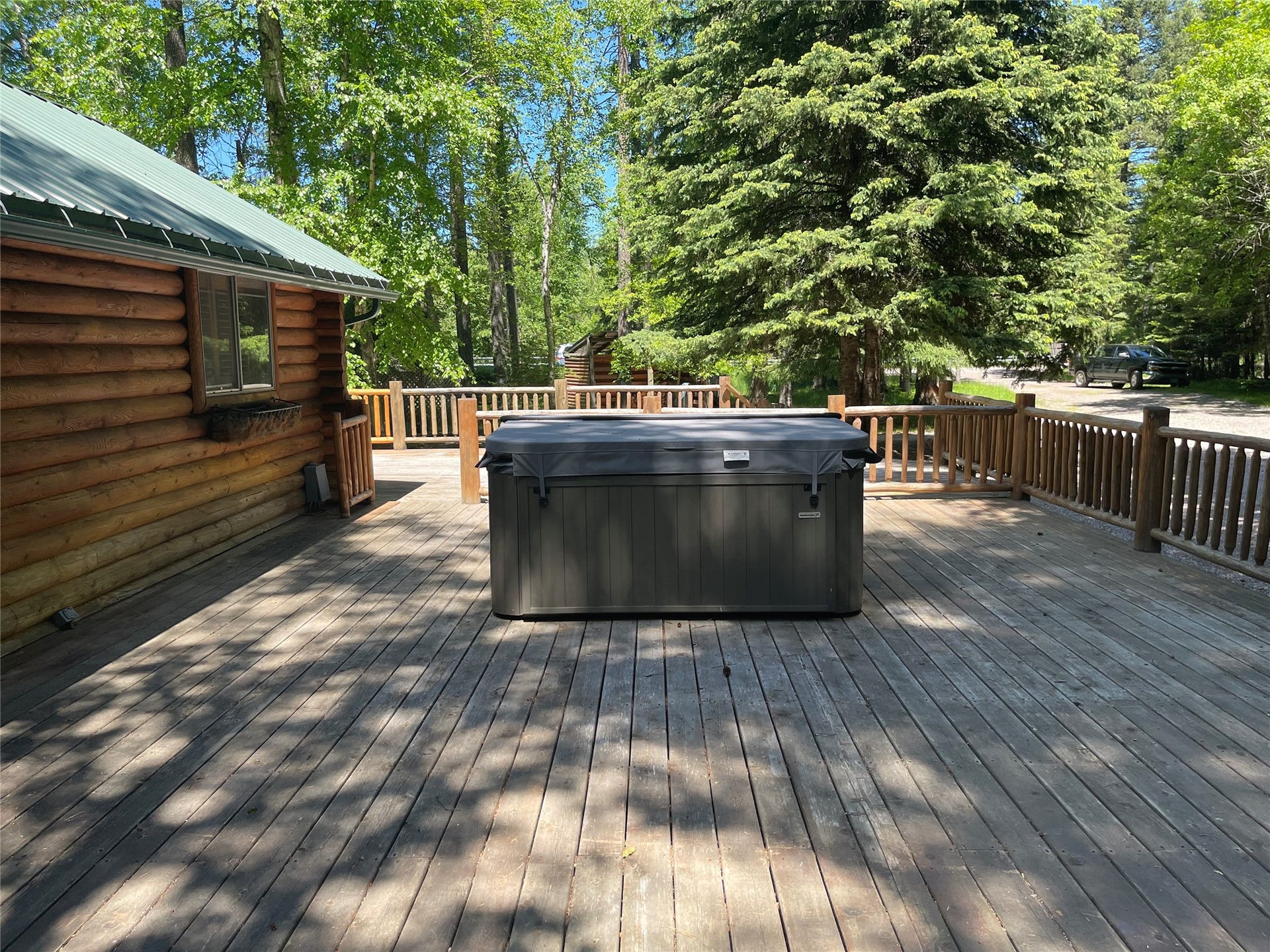 Back Deck of the Main House with Hot Tub