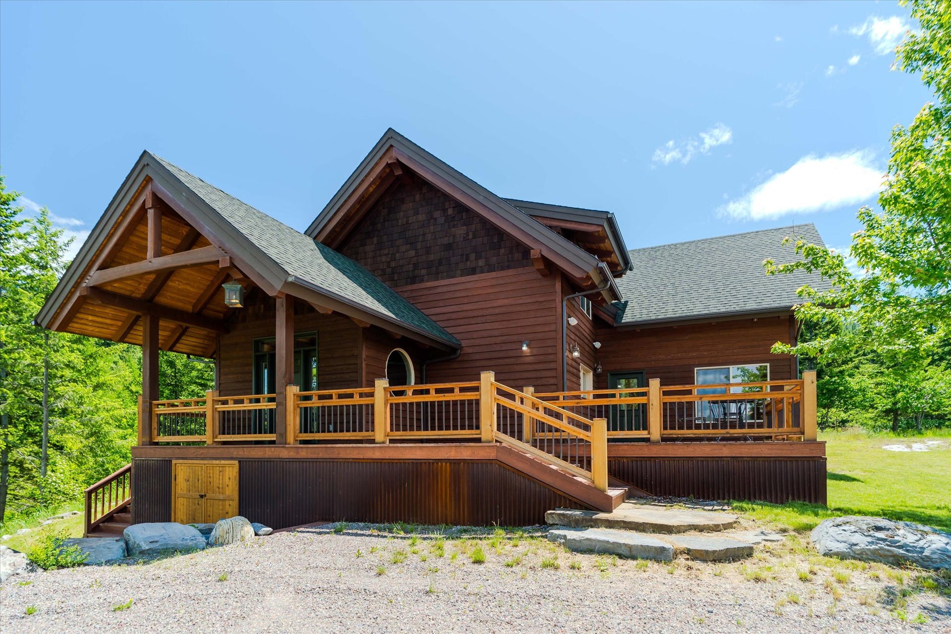Side of home with large patio for gatherings