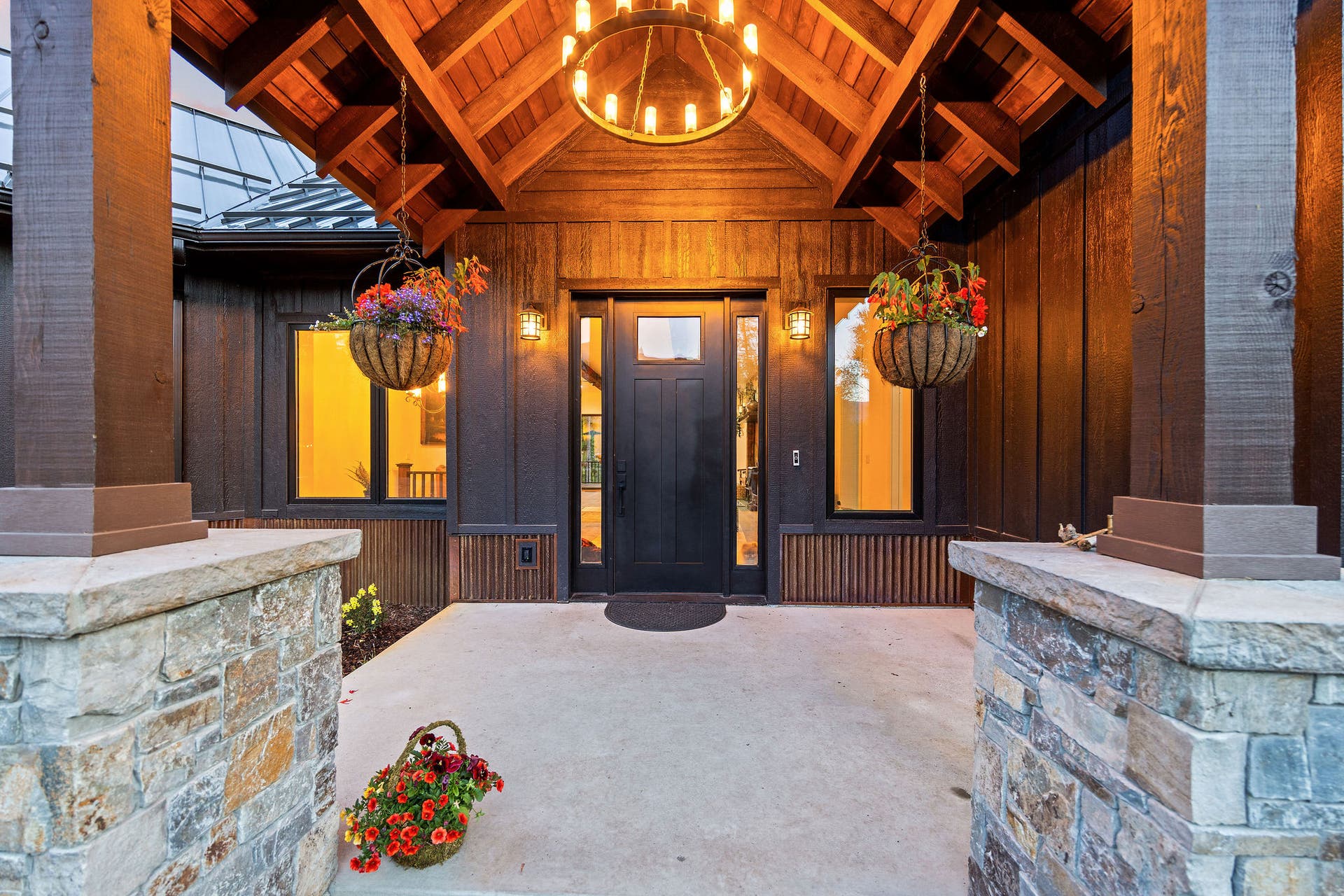 14051 Big Rock Way, Bigfork, MT 59911 Timber frame portico entry