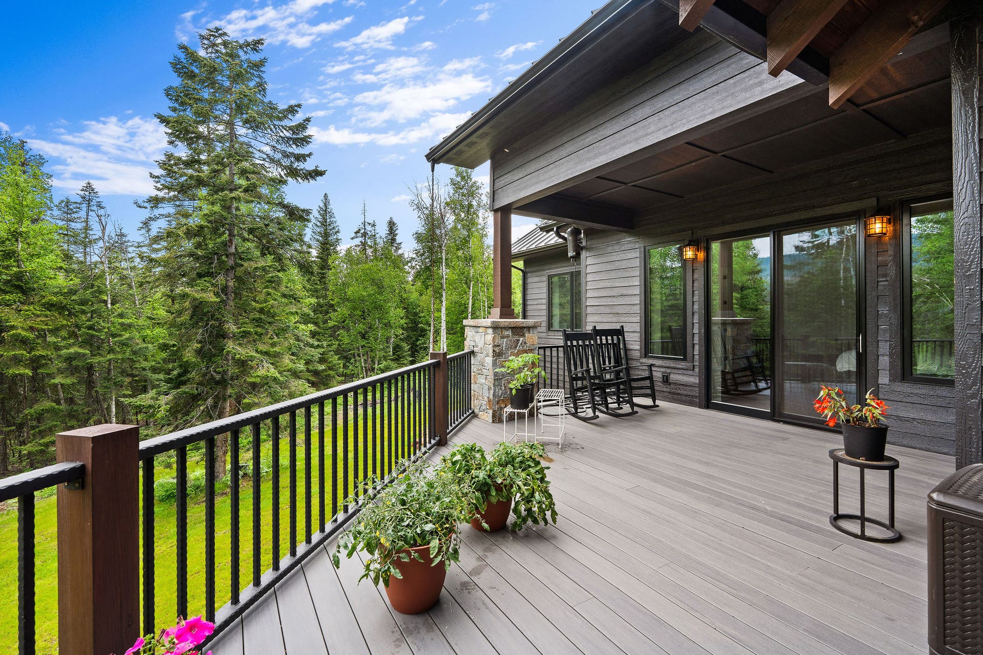 14051 Big Rock Way, Bigfork, MT 59911 Custom powder-coated metal railing