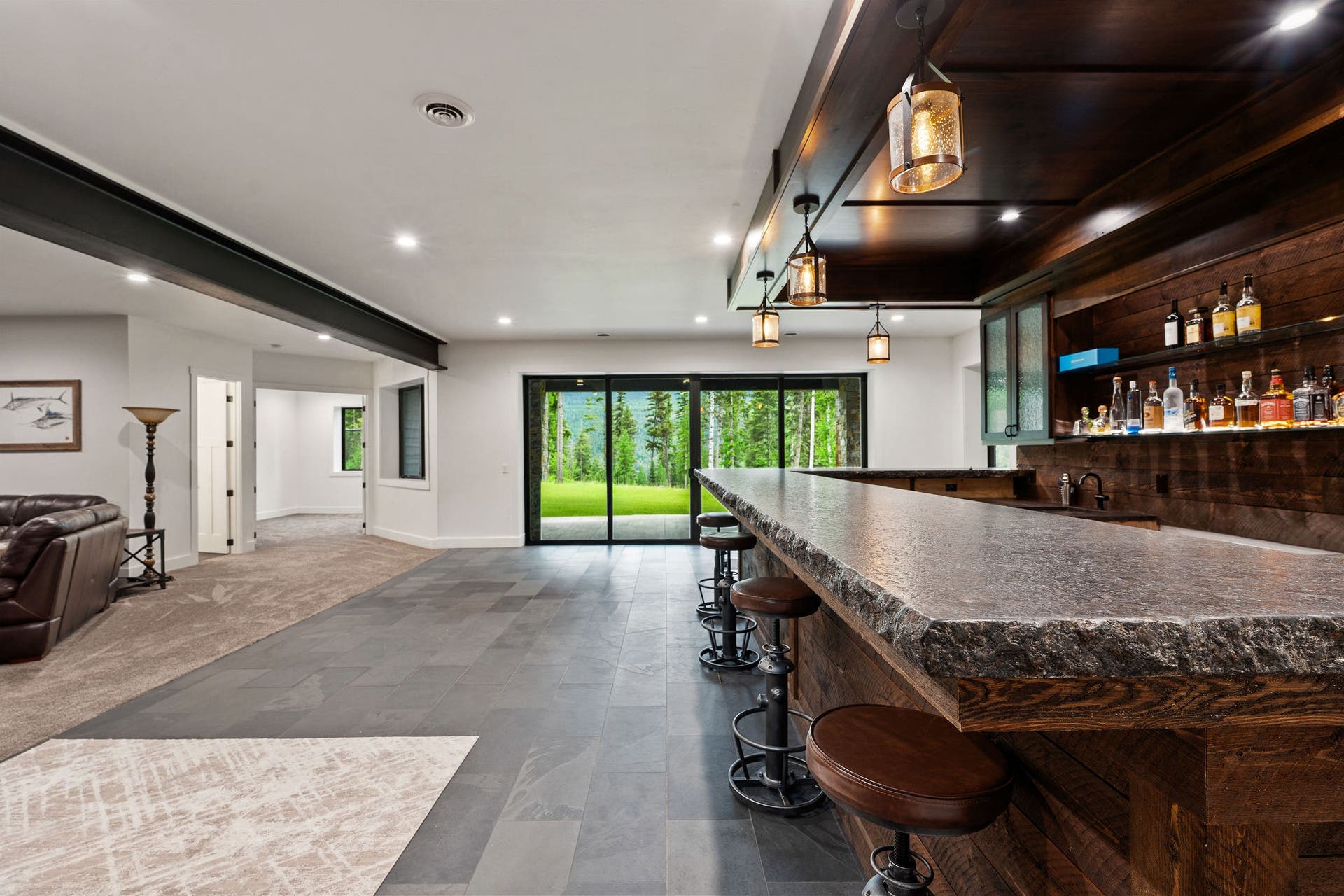 14051 Big Rock Way, Bigfork, MT 59911 Large sliding doors to lower patio