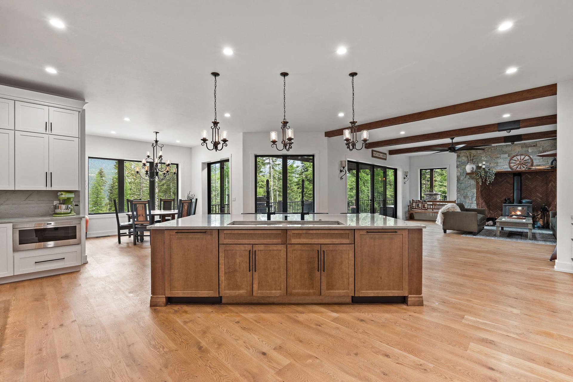 14051 Big Rock Way, Bigfork, MT 59911 Looking into dining room and living room