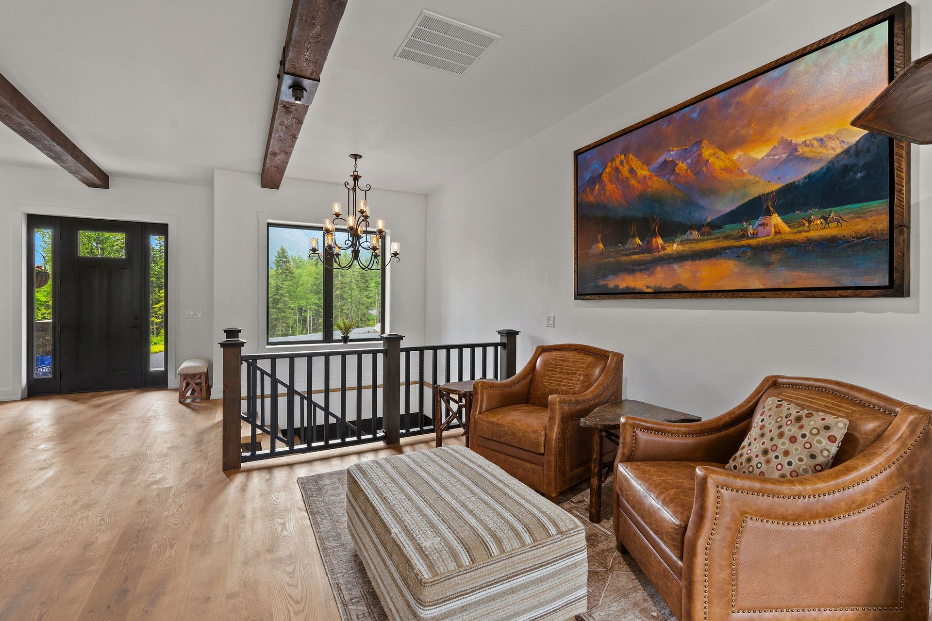 14051 Big Rock Way, Bigfork, MT 59911 Chandelier & sitting area