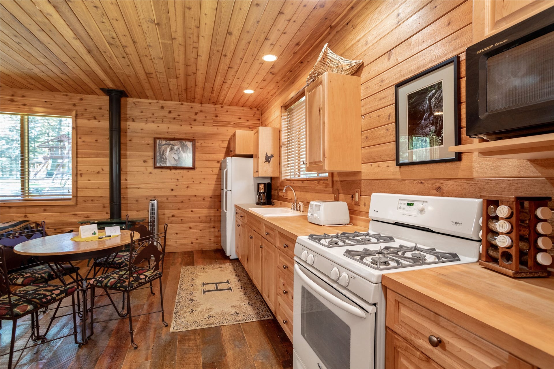 13518 Sylvan Drive, Bigfork, MT 59911 Bunk House kitchen, dining area