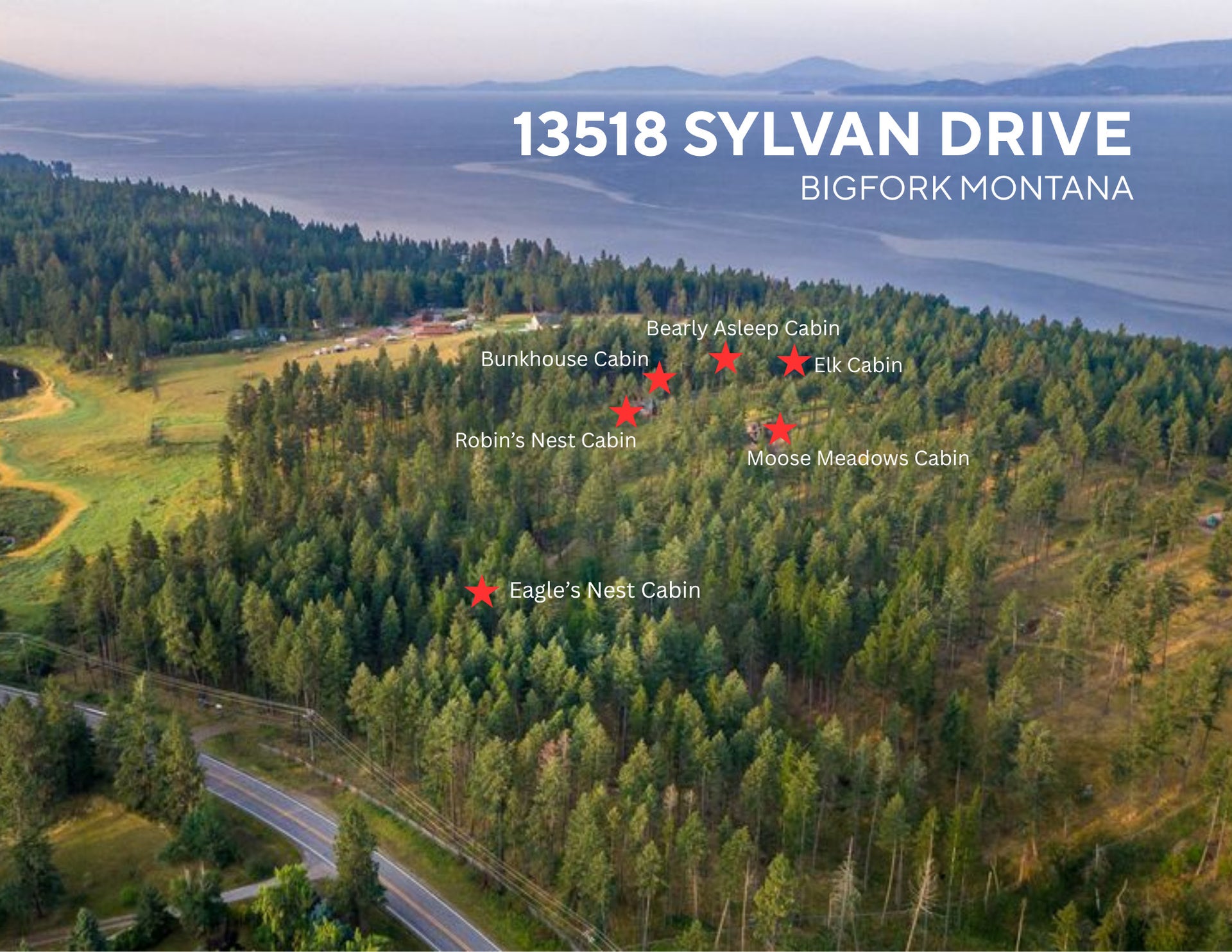 13518 Sylvan Drive, Bigfork, MT 59911 Elk Glen cabin locations