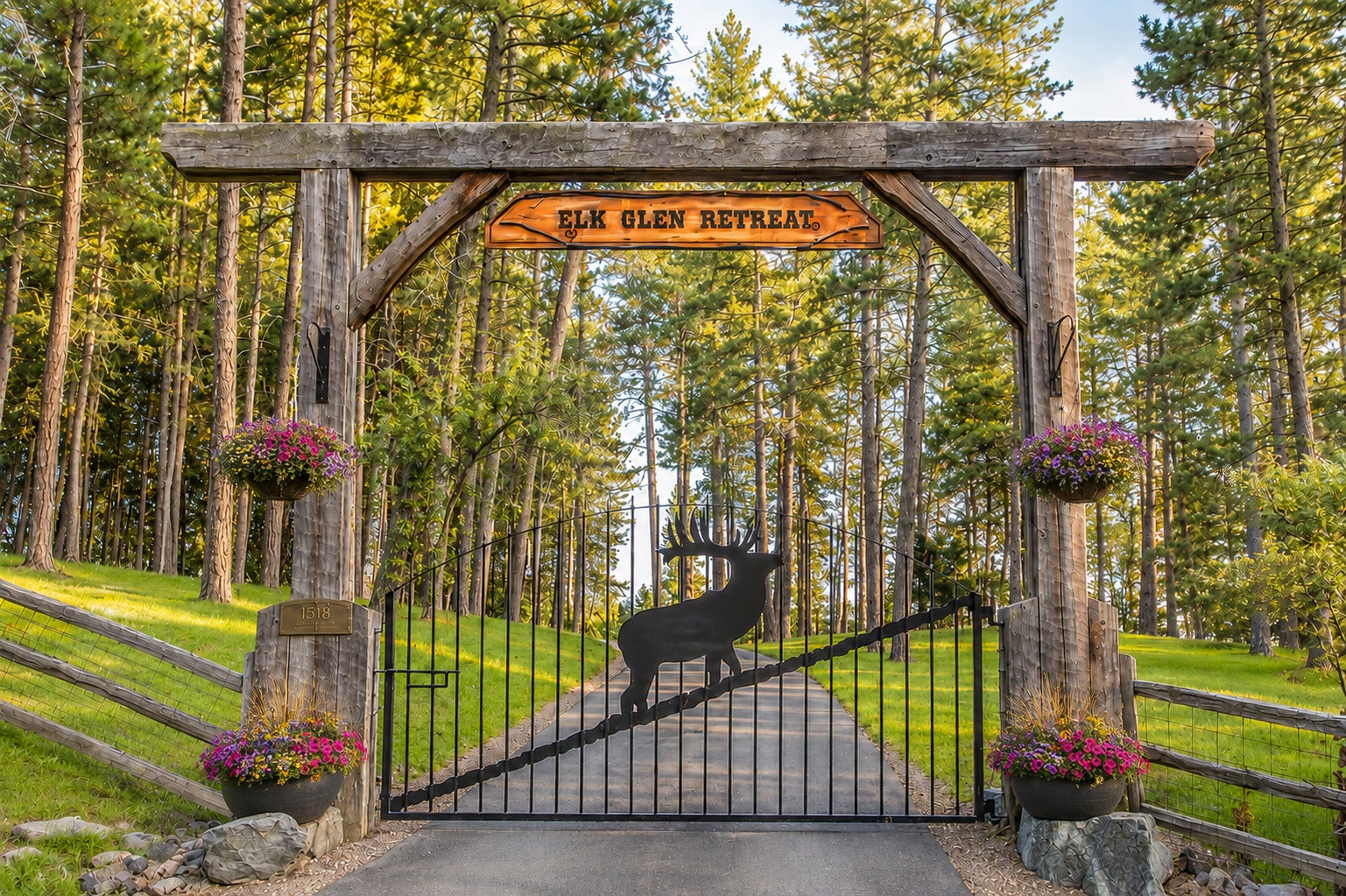 13518 Sylvan Drive, Bigfork, MT 59911 Gated entrance with perimeter fencing and unlimited opportunities