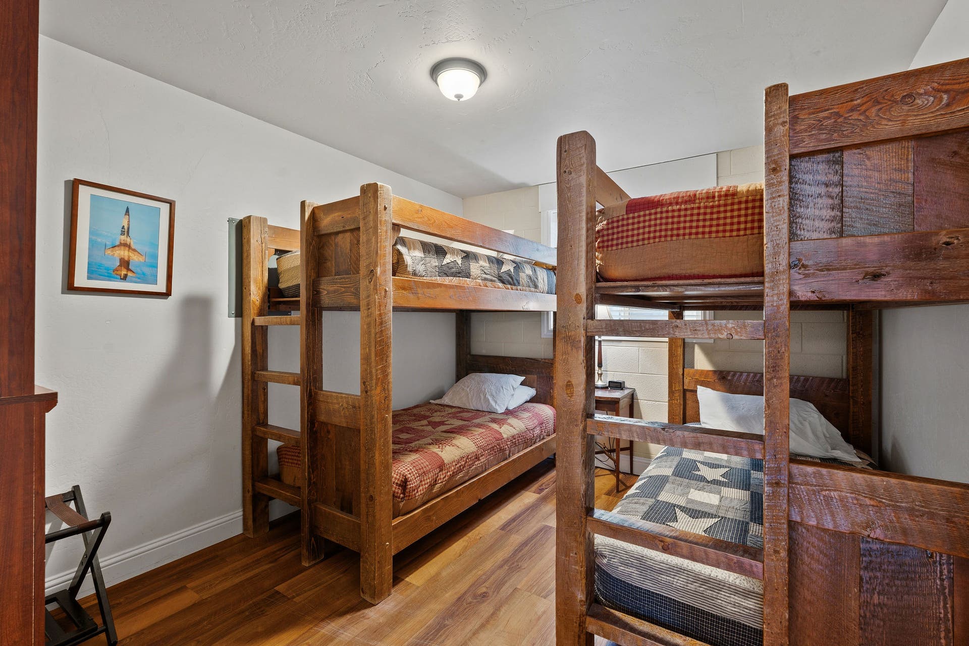 Patriot bedroom with 2 Bunk beds.  4 total Twin beds.