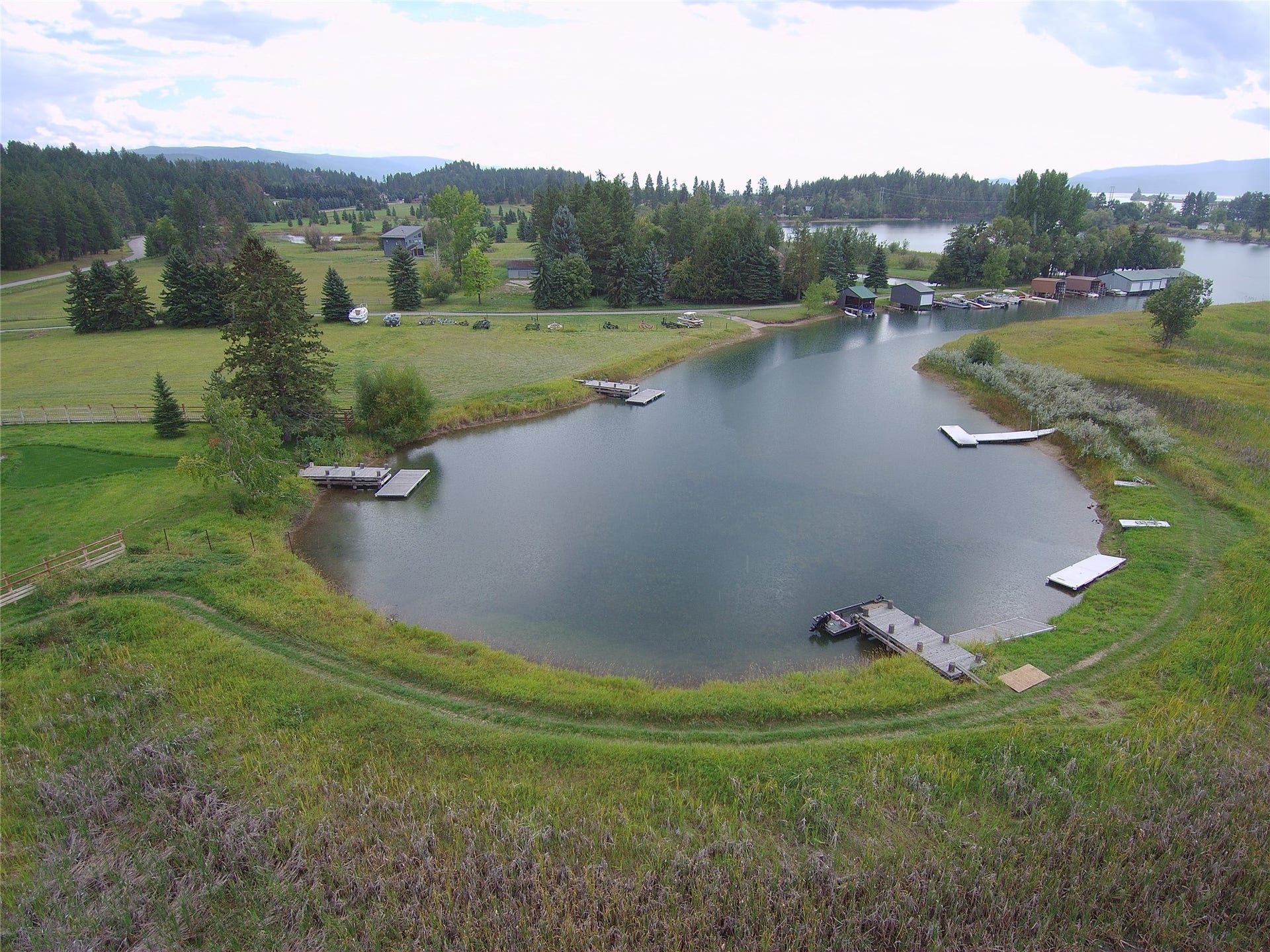 322 Hanging Rock Drive, Bigfork, MT 59911 Aerial of dock area