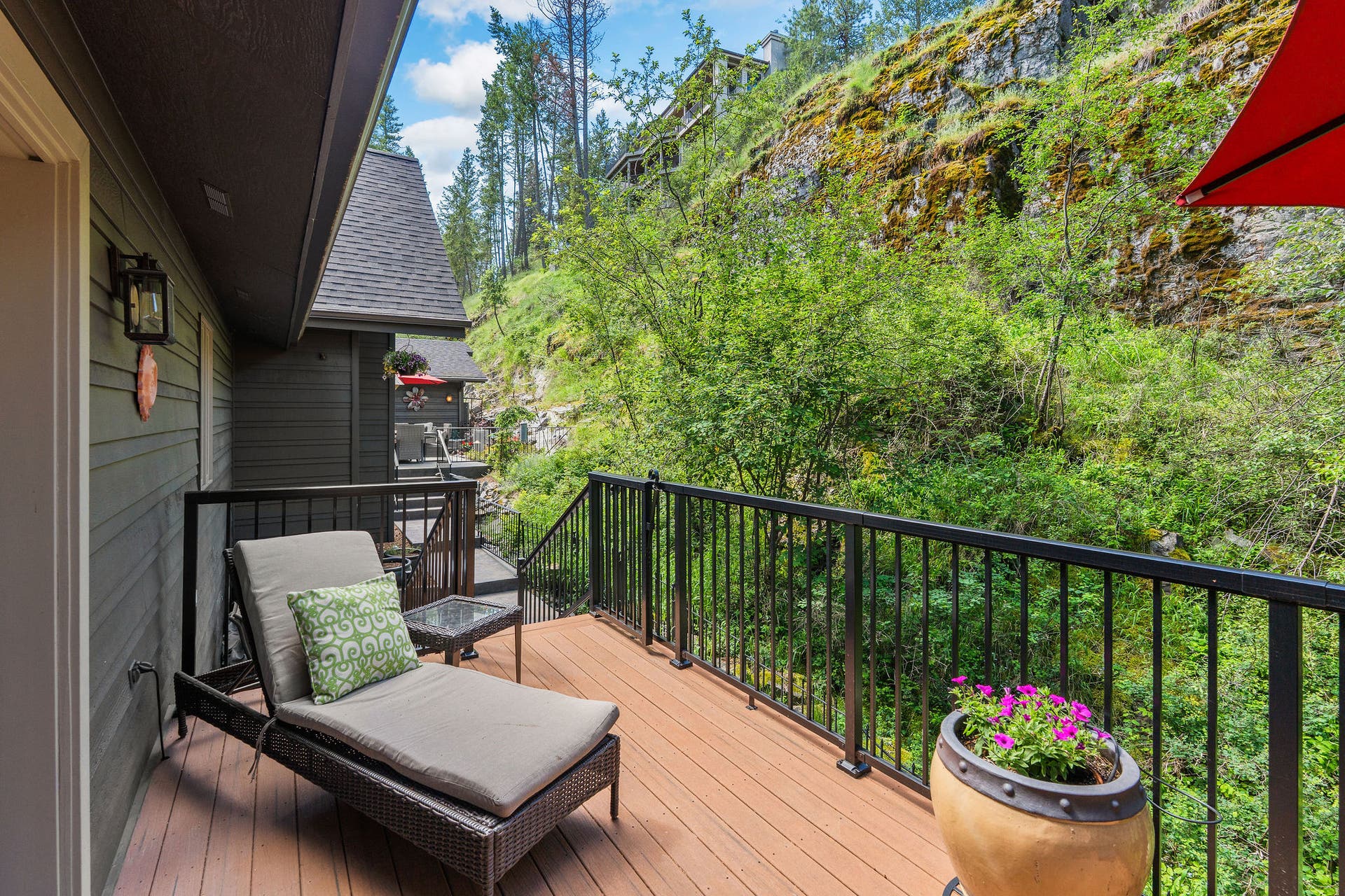 188 Eagle Bend Drive, Bigfork, MT 59911 Private back deck, accessed from primary bedroom